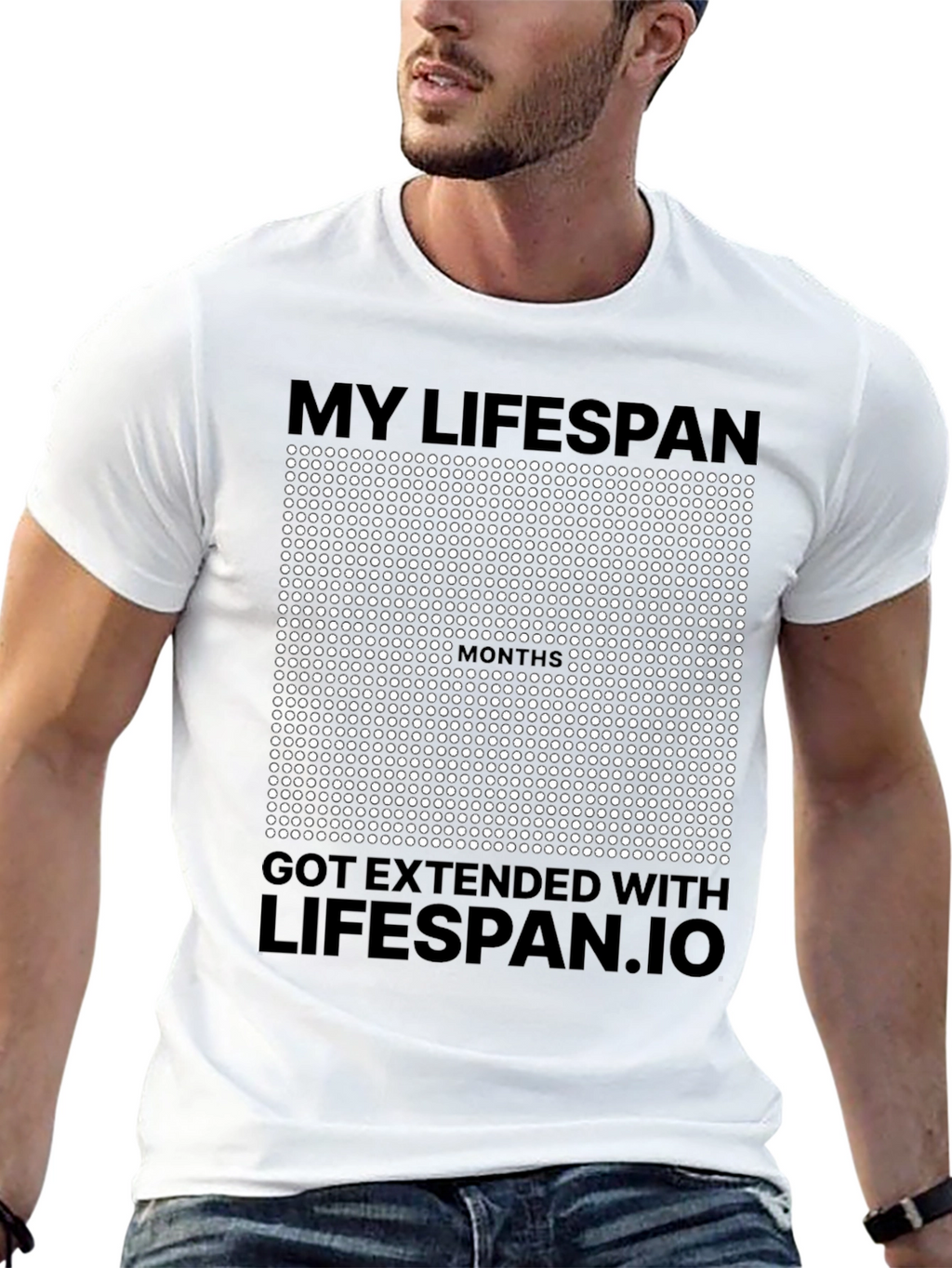 Lifespan.io Extended Months Black T-Shirt