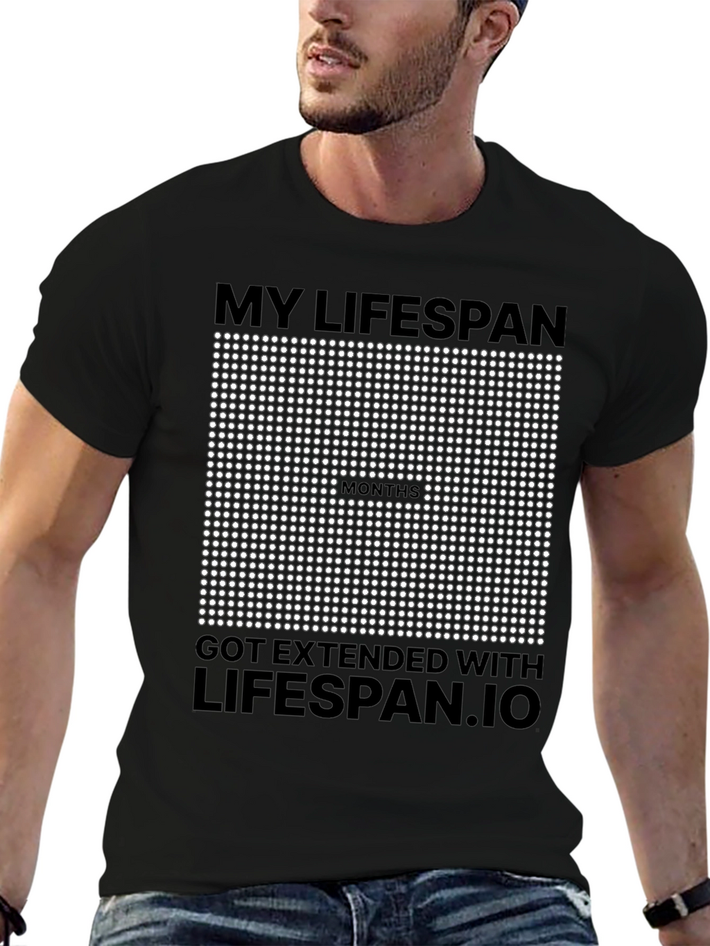 Lifespan.io Extended Months Black T-Shirt