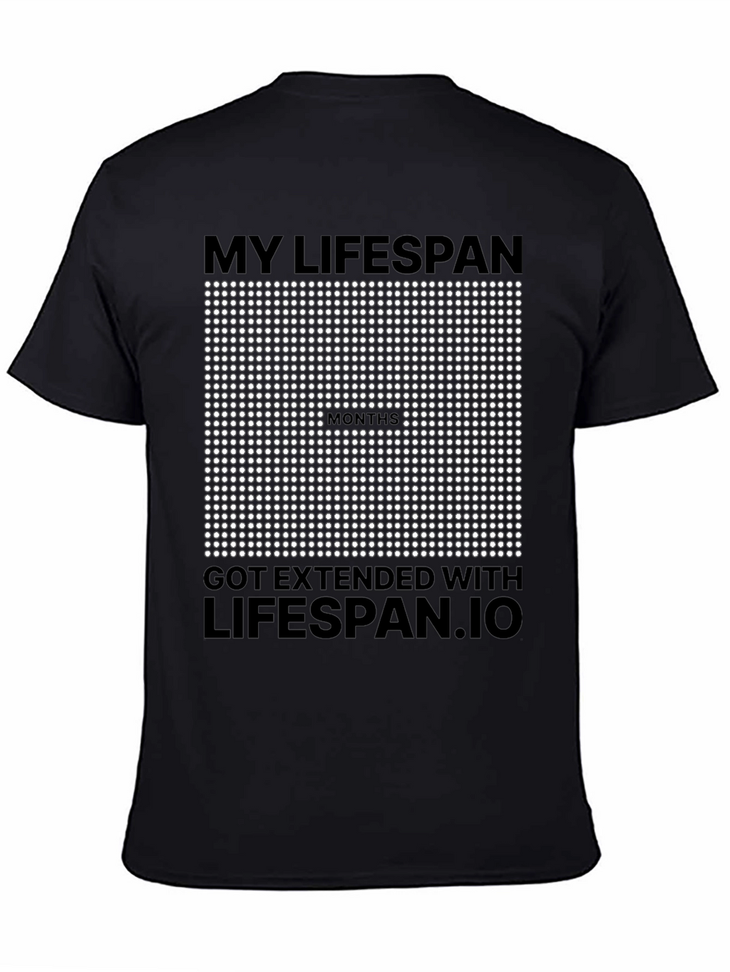 Lifespan.io Extended Months Black T-Shirt