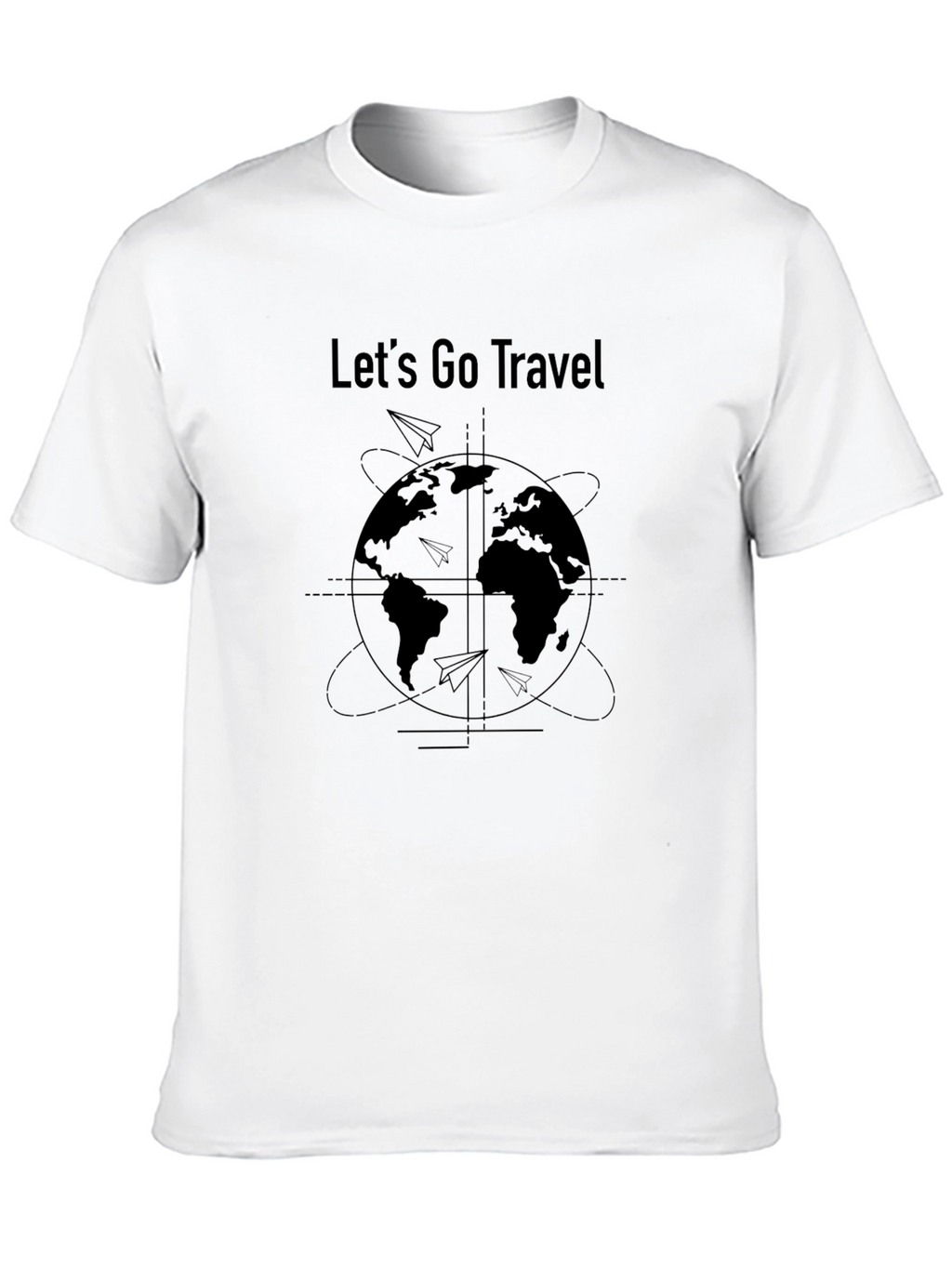 Lets Go Travel Graphic Black T-Shirt