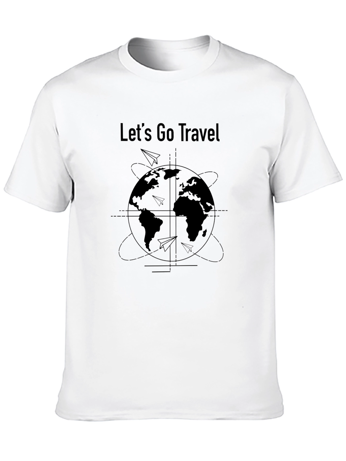 Lets Go Travel Graphic Black T-Shirt