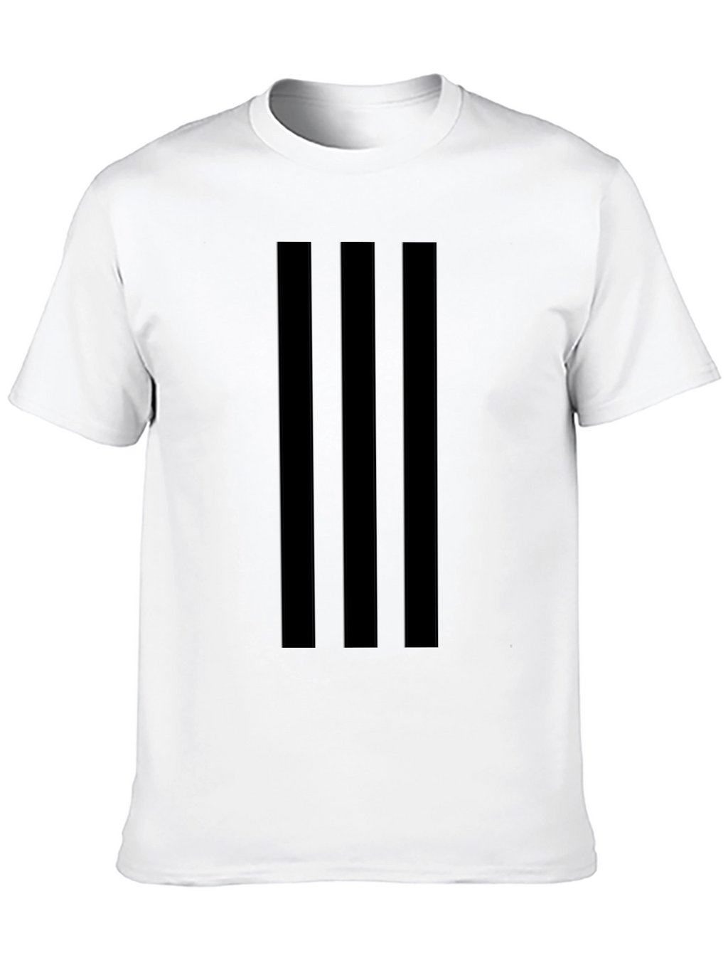 Black Tee with Triple Stripe Design
