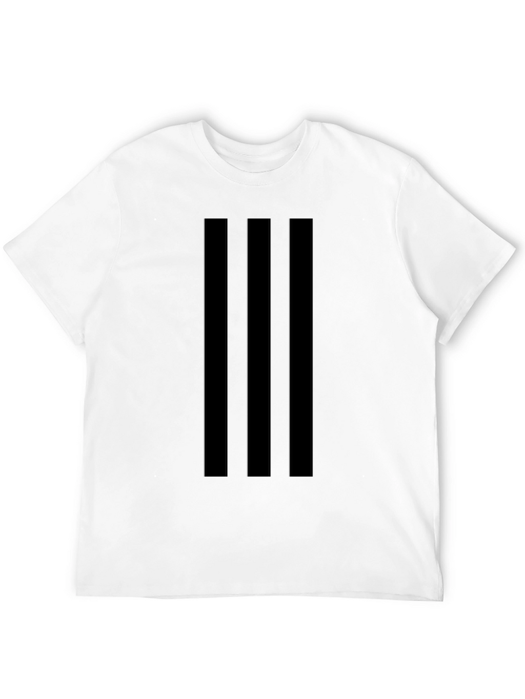Black Tee with Triple Stripe Design
