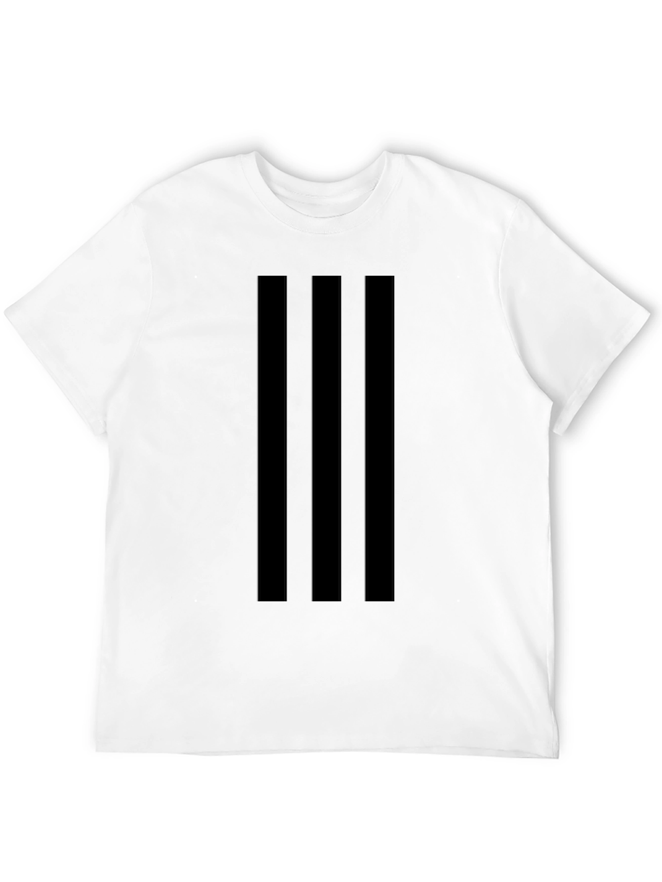 Black Tee with Triple Stripe Design