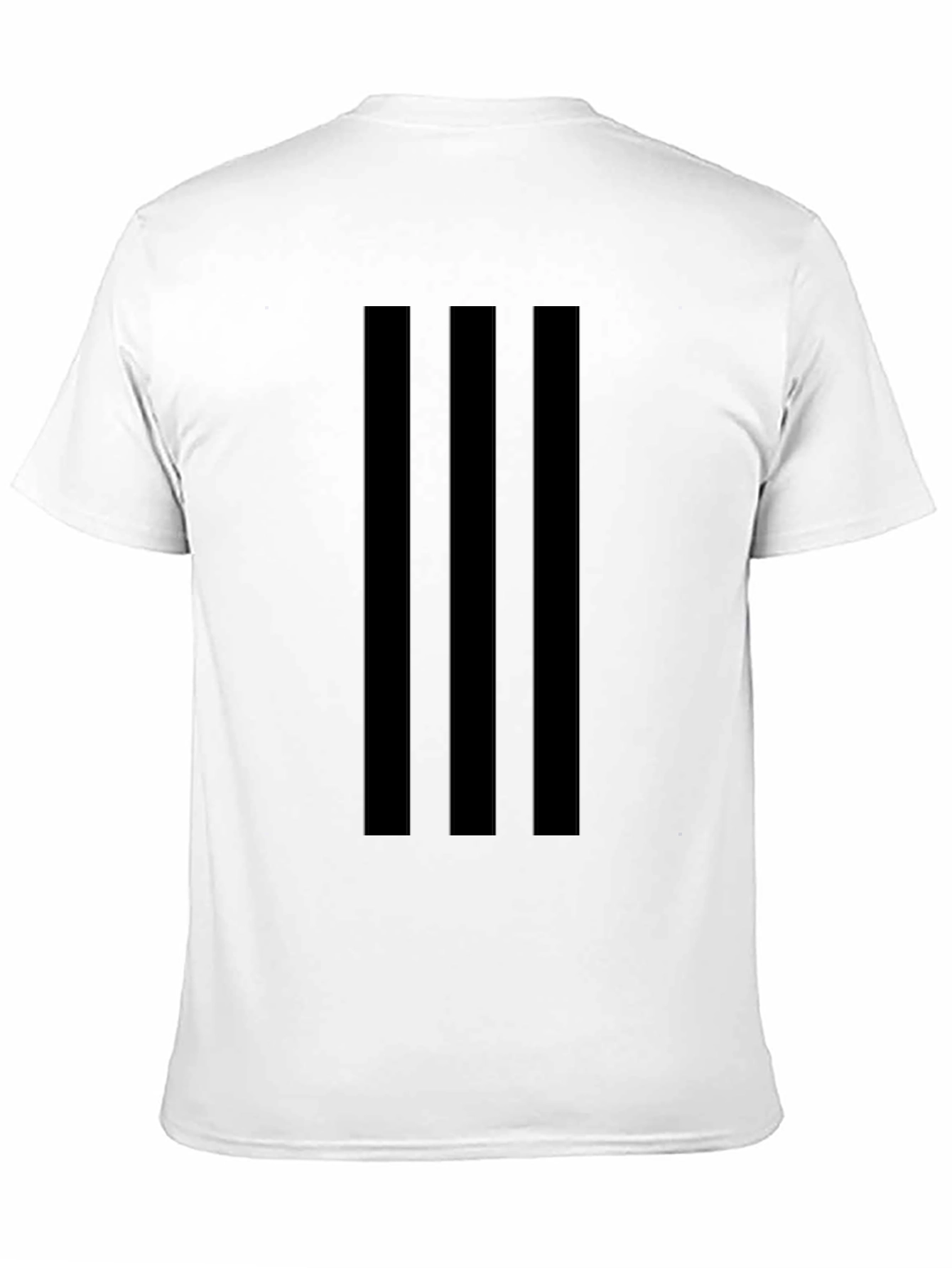 Black Tee with Triple Stripe Design