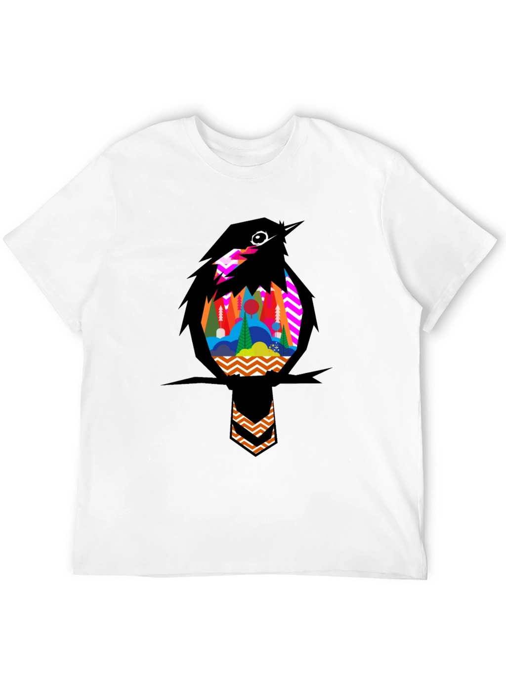 Bird Graphic Tee - Stylish Mens Black T-Shirt