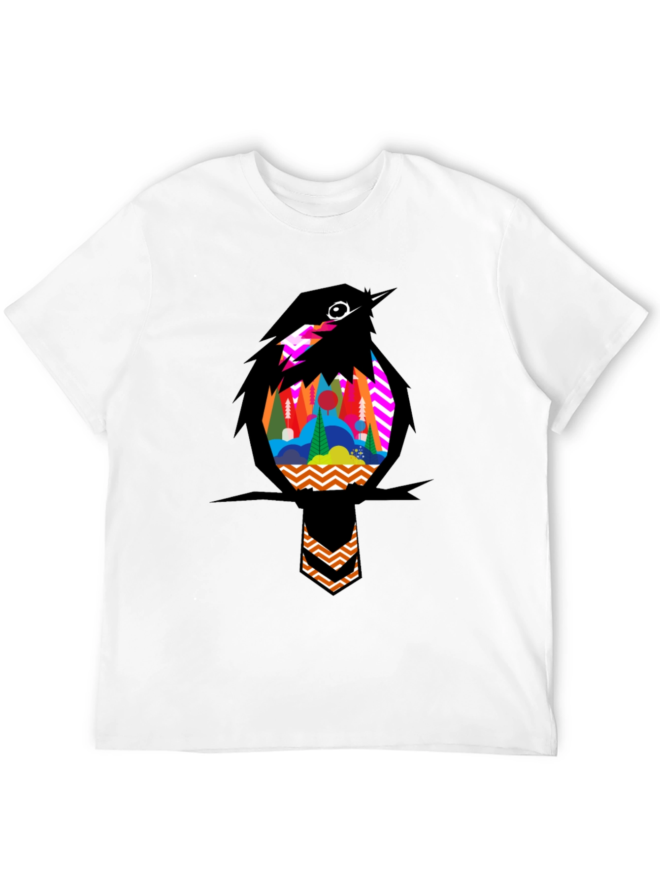 Bird Graphic Tee - Stylish Mens Black T-Shirt