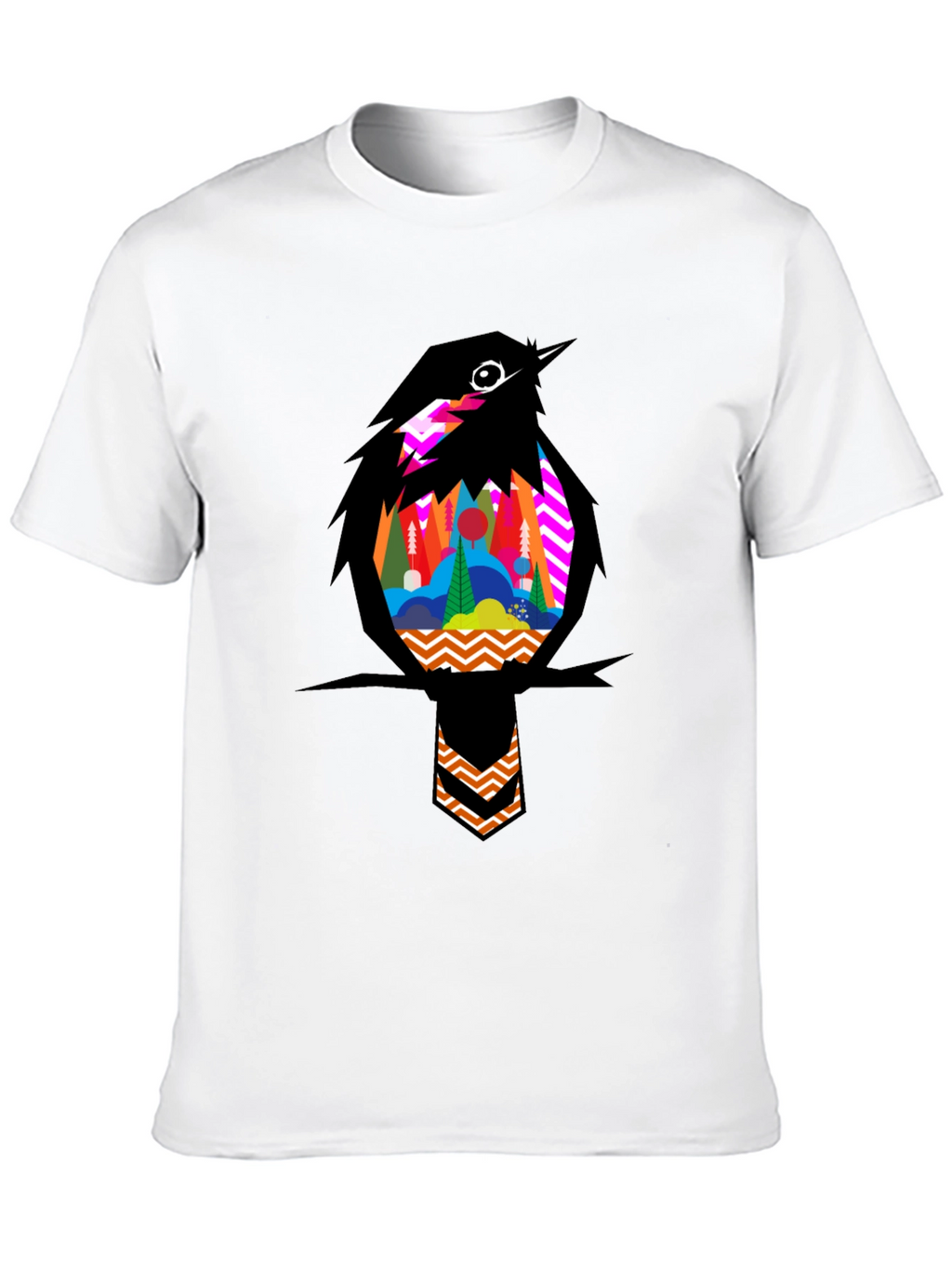 Bird Graphic Tee - Stylish Mens Black T-Shirt