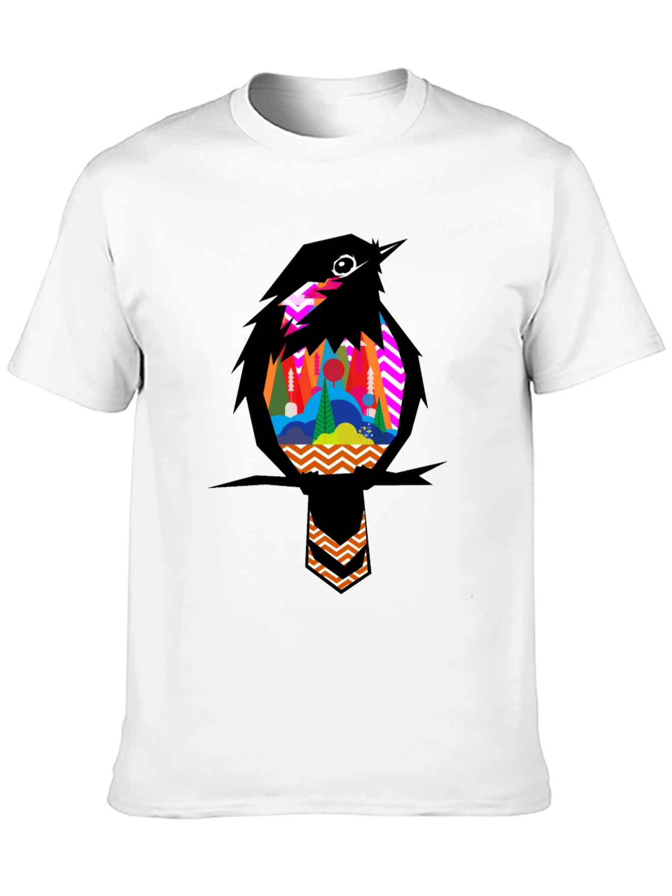 Bird Graphic Tee - Stylish Mens Black T-Shirt