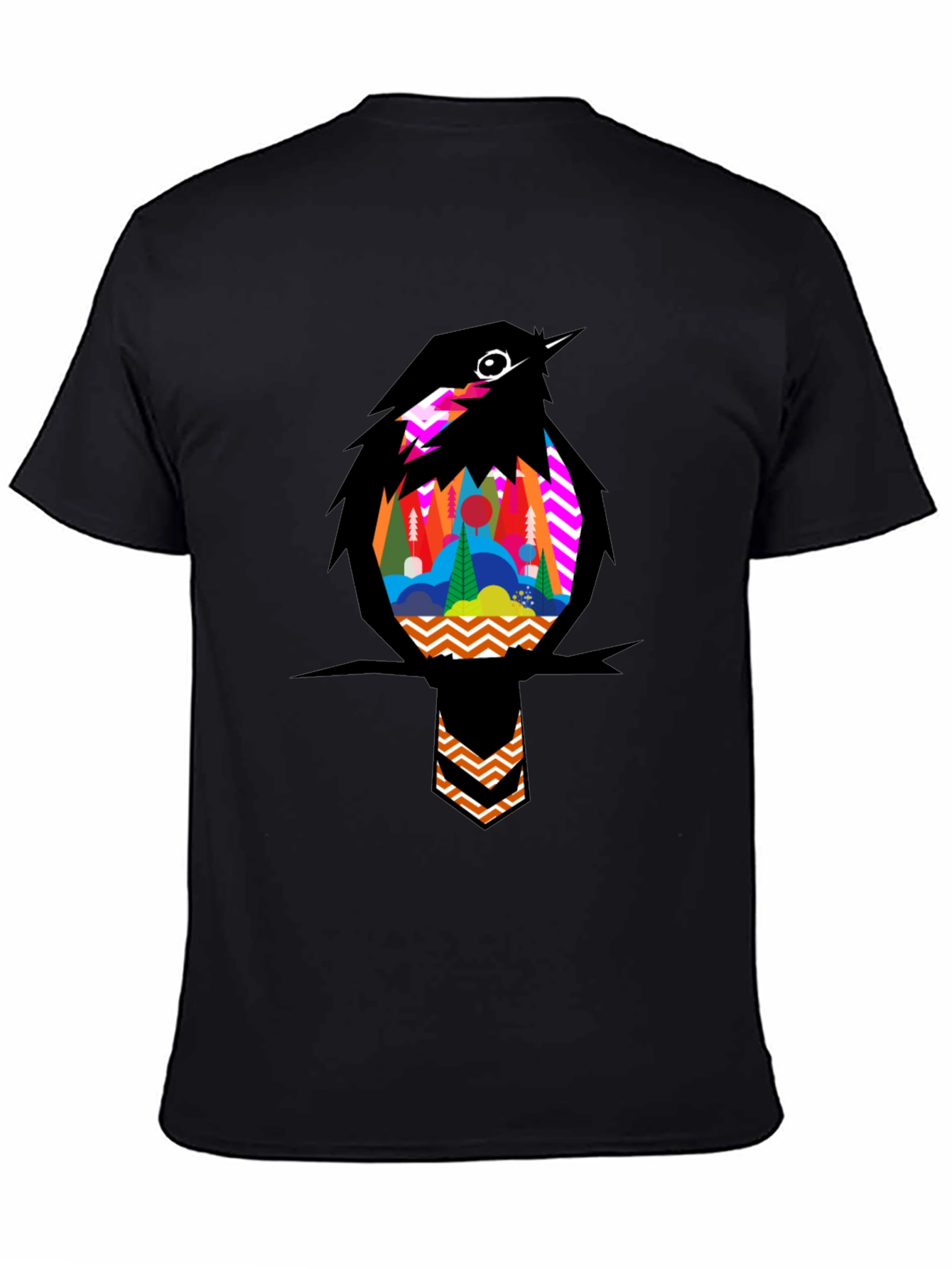 Bird Graphic Tee - Stylish Mens Black T-Shirt