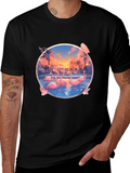 Flamingo Sunset Graphic Tee
