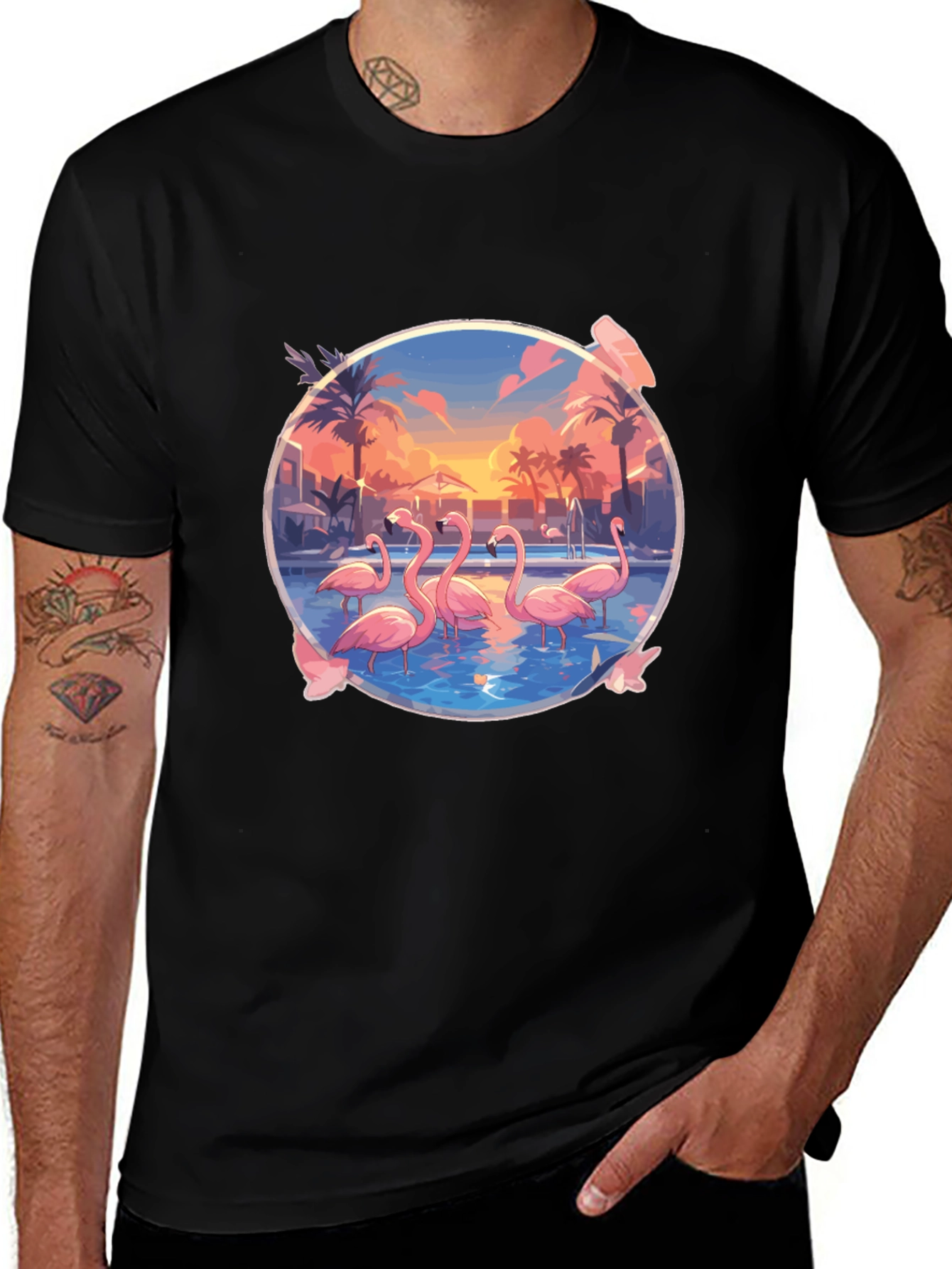 Flamingo Sunset Graphic Tee