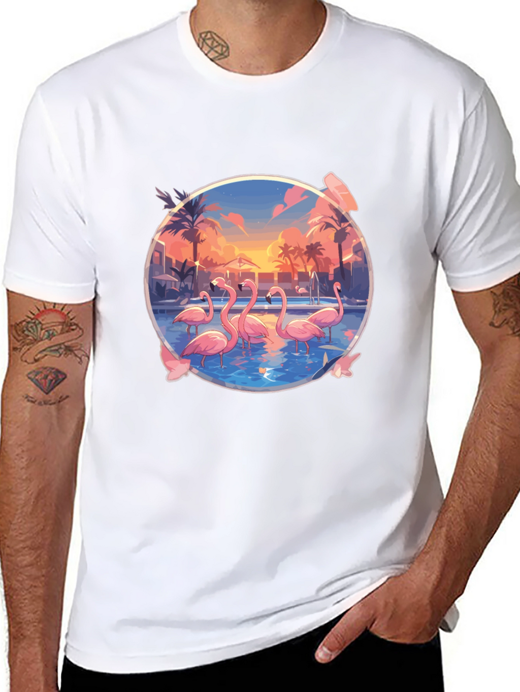 Flamingo Sunset Graphic Tee