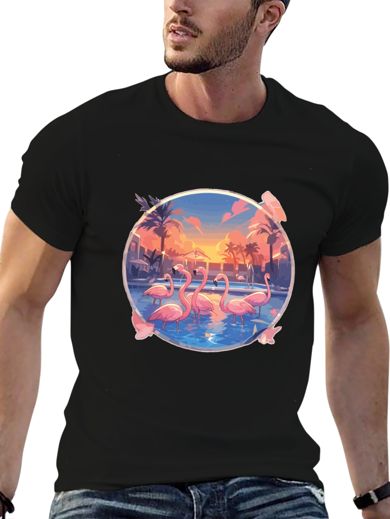 Flamingo Sunset Graphic Tee
