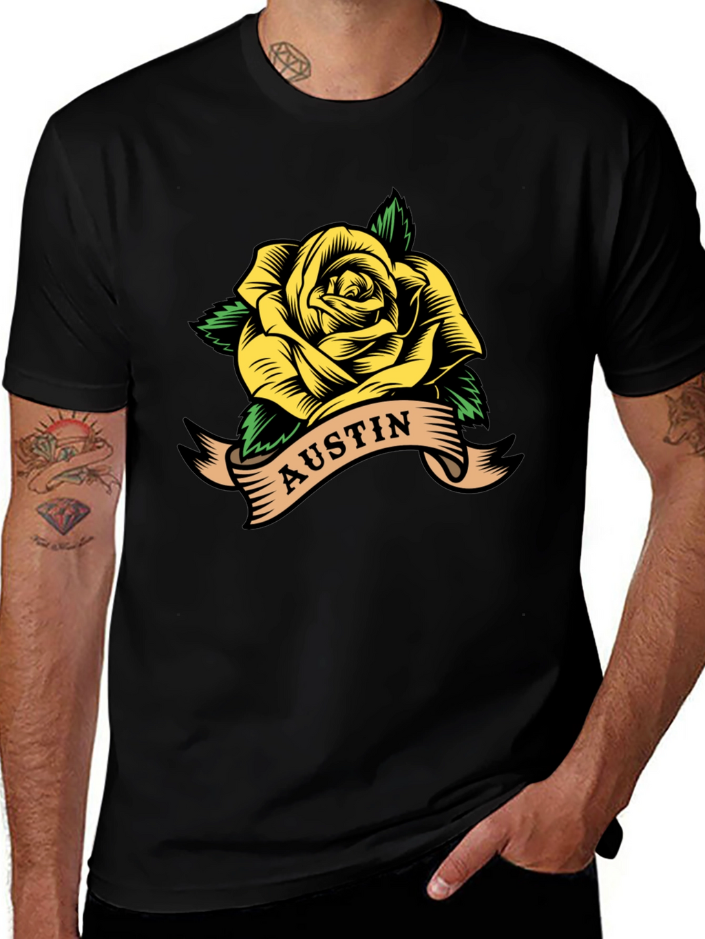 Austin Rose Graphic T-Shirt - Black