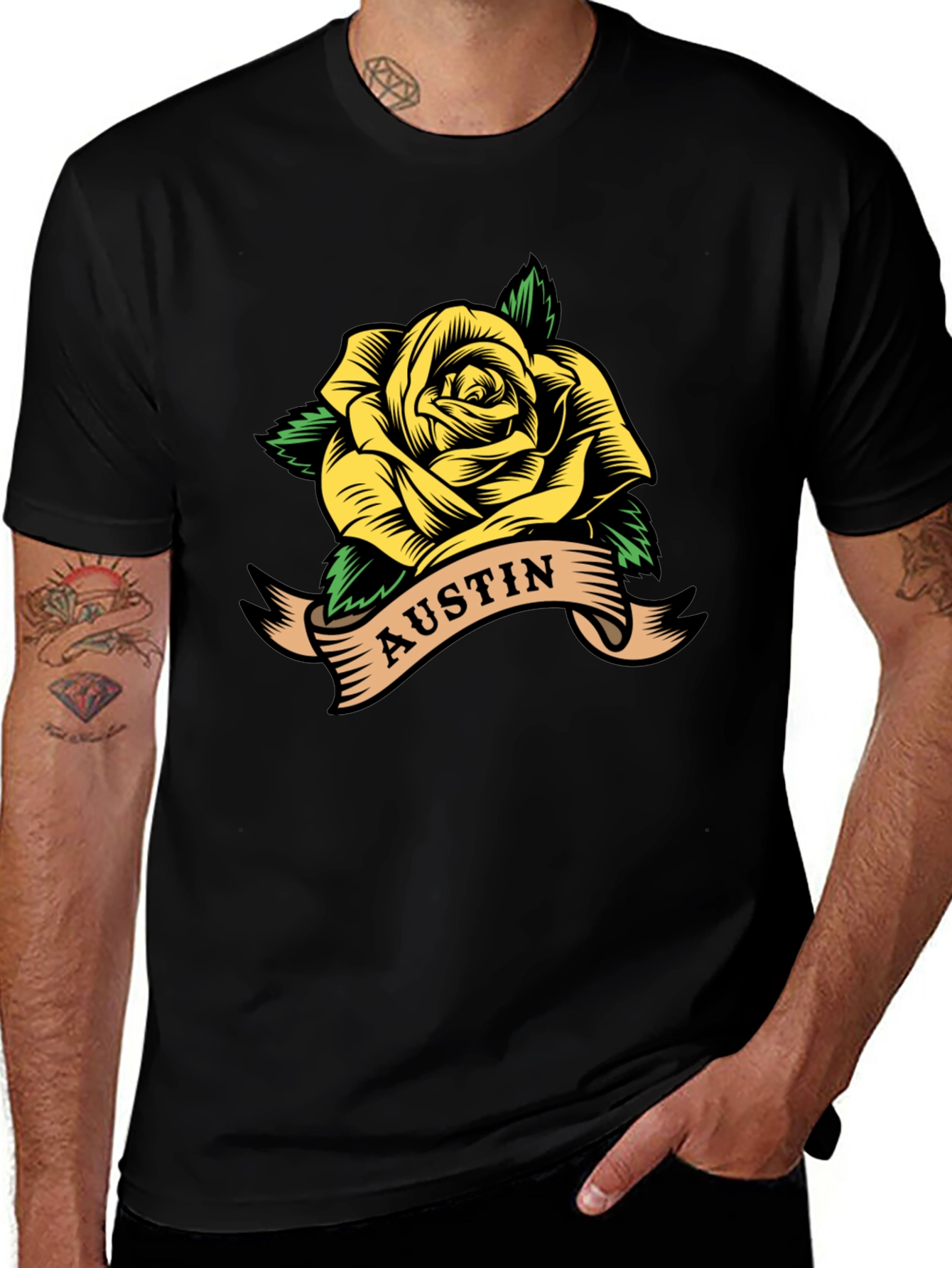 Austin Rose Graphic T-Shirt - Black