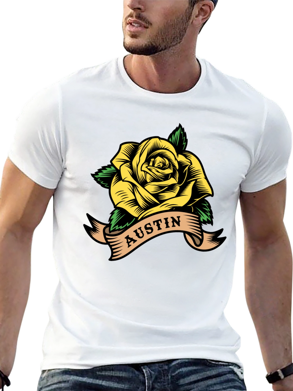 Austin Rose Graphic T-Shirt - Black