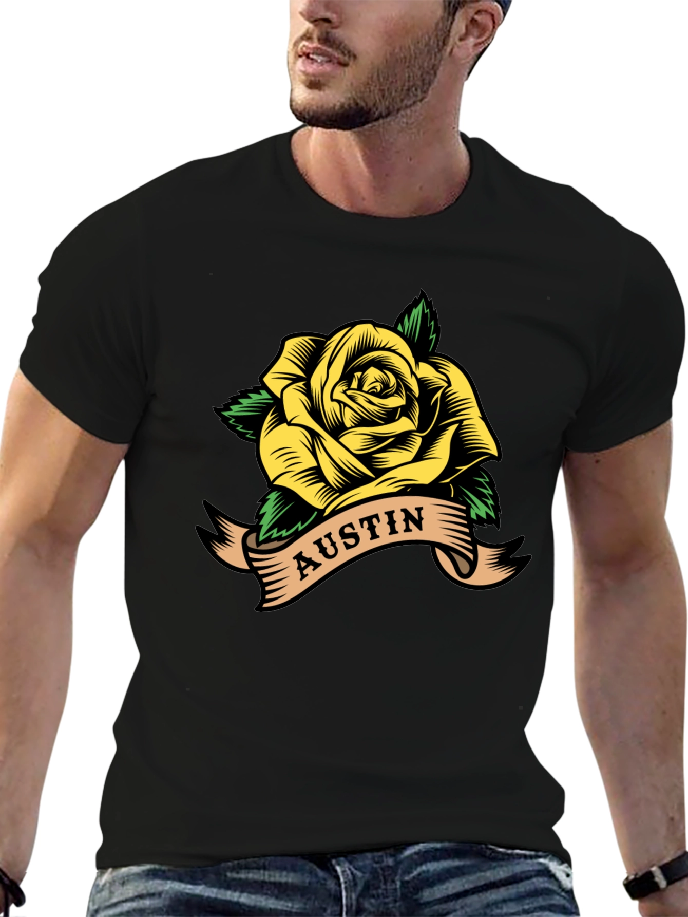 Austin Rose Graphic T-Shirt - Black