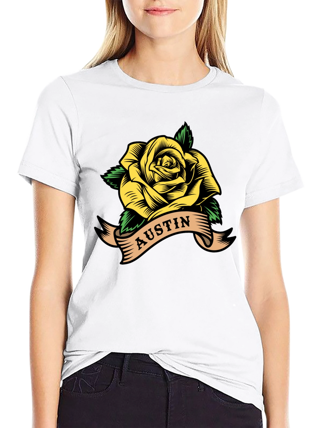 Austin Rose Graphic T-Shirt - Black