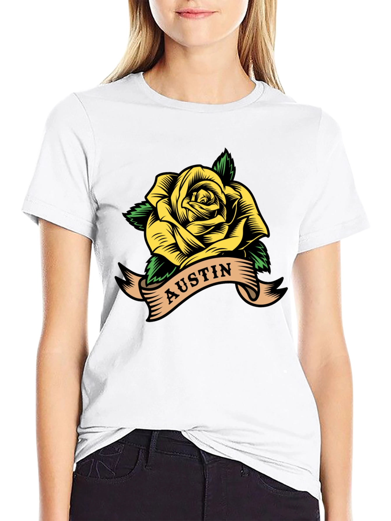 Austin Rose Graphic T-Shirt - Black