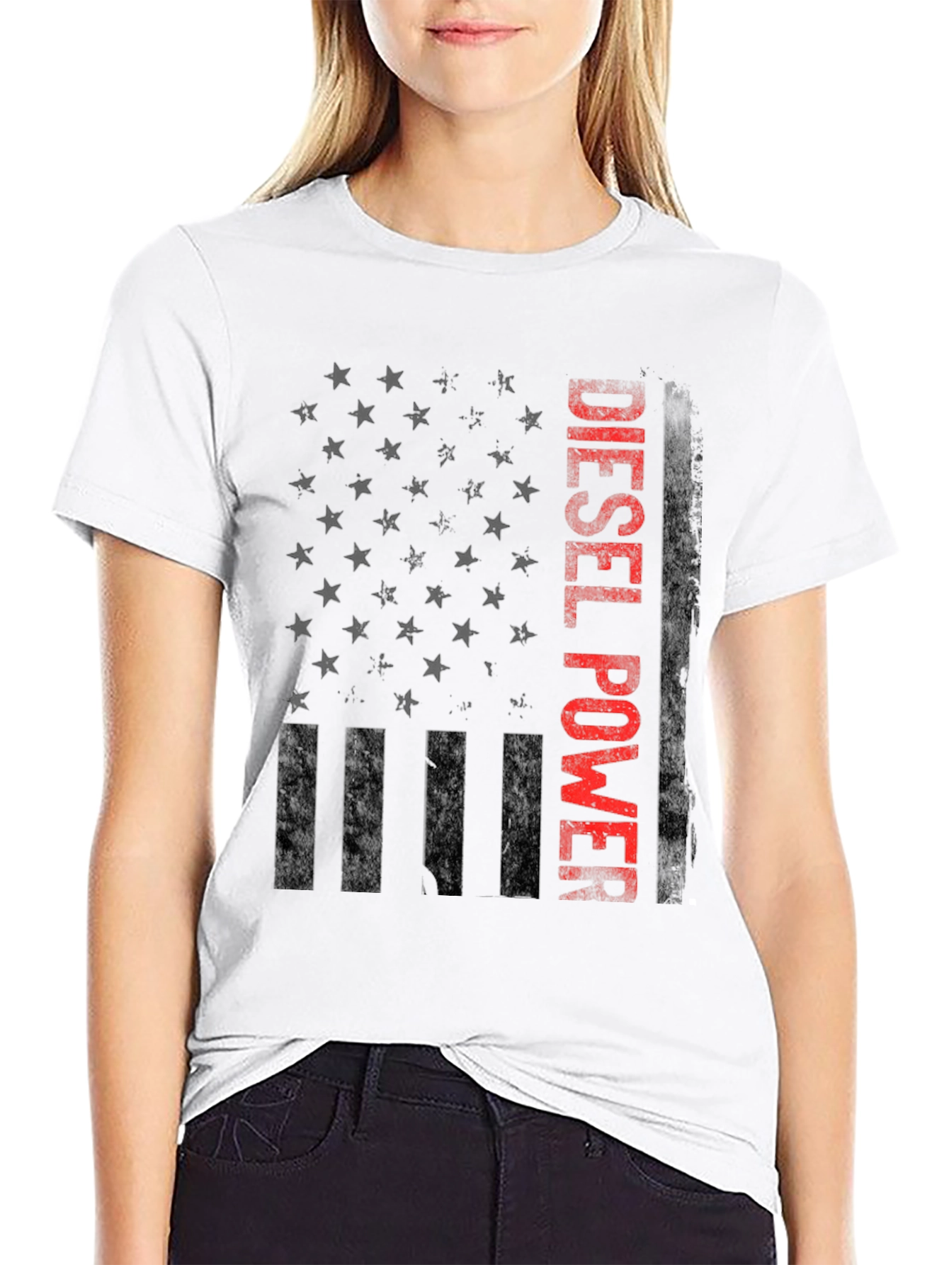 Diesel Power American Flag Graphic T-Shirt