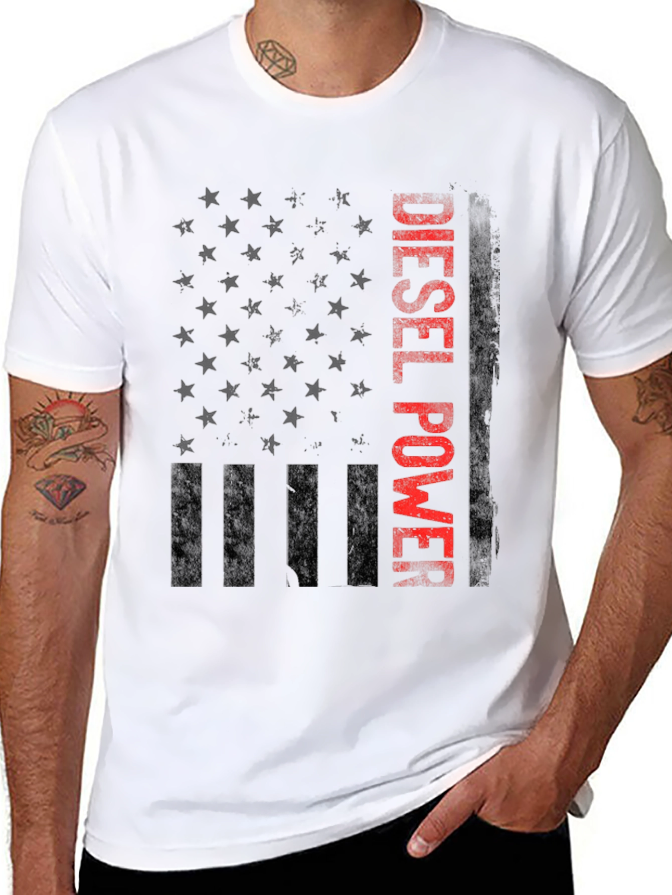 Diesel Power American Flag Graphic T-Shirt