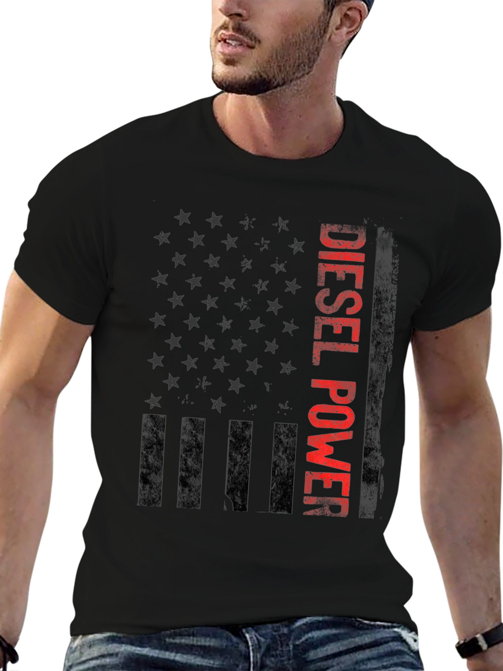 Diesel Power American Flag Graphic T-Shirt