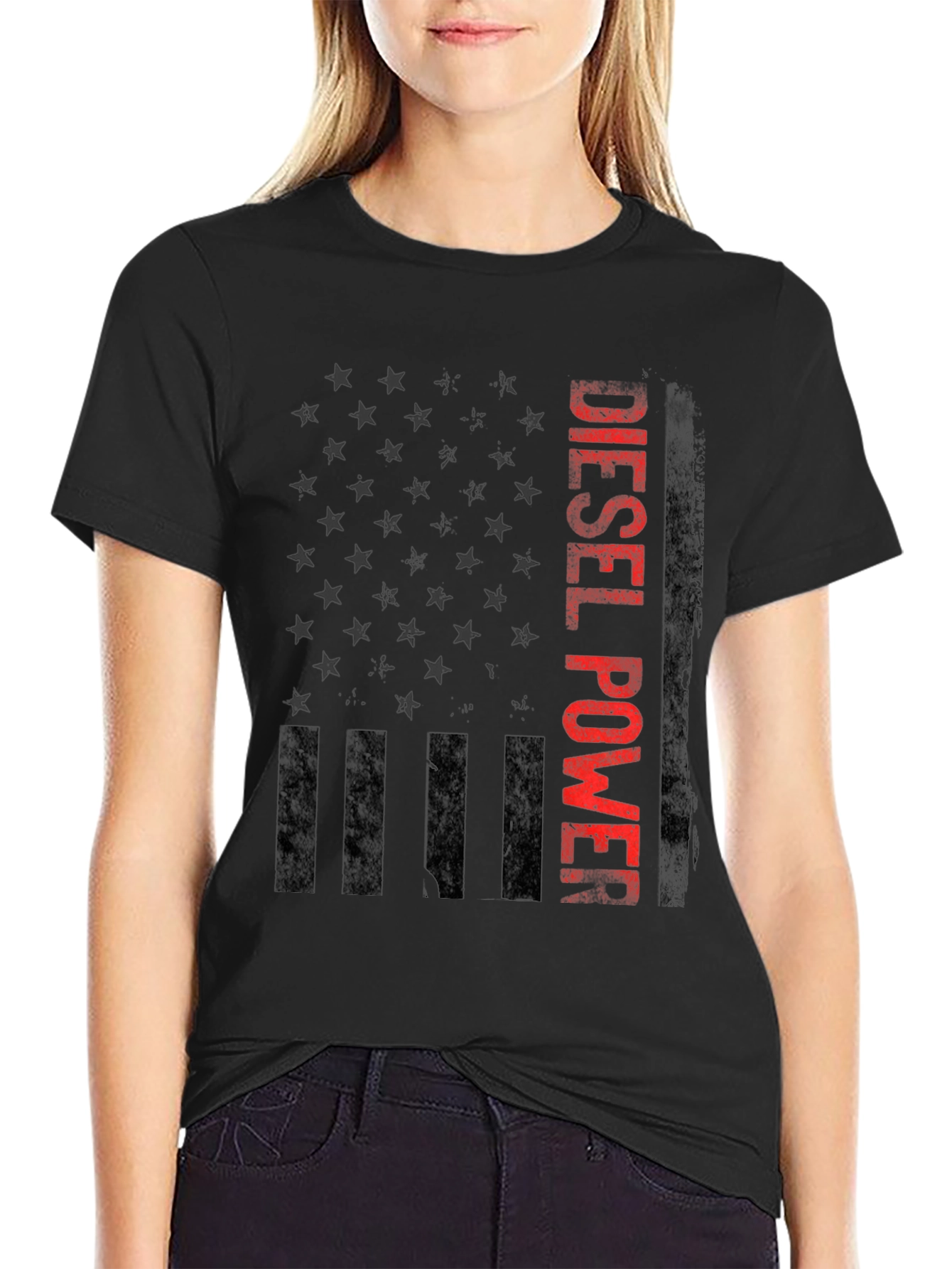 Diesel Power American Flag Graphic T-Shirt