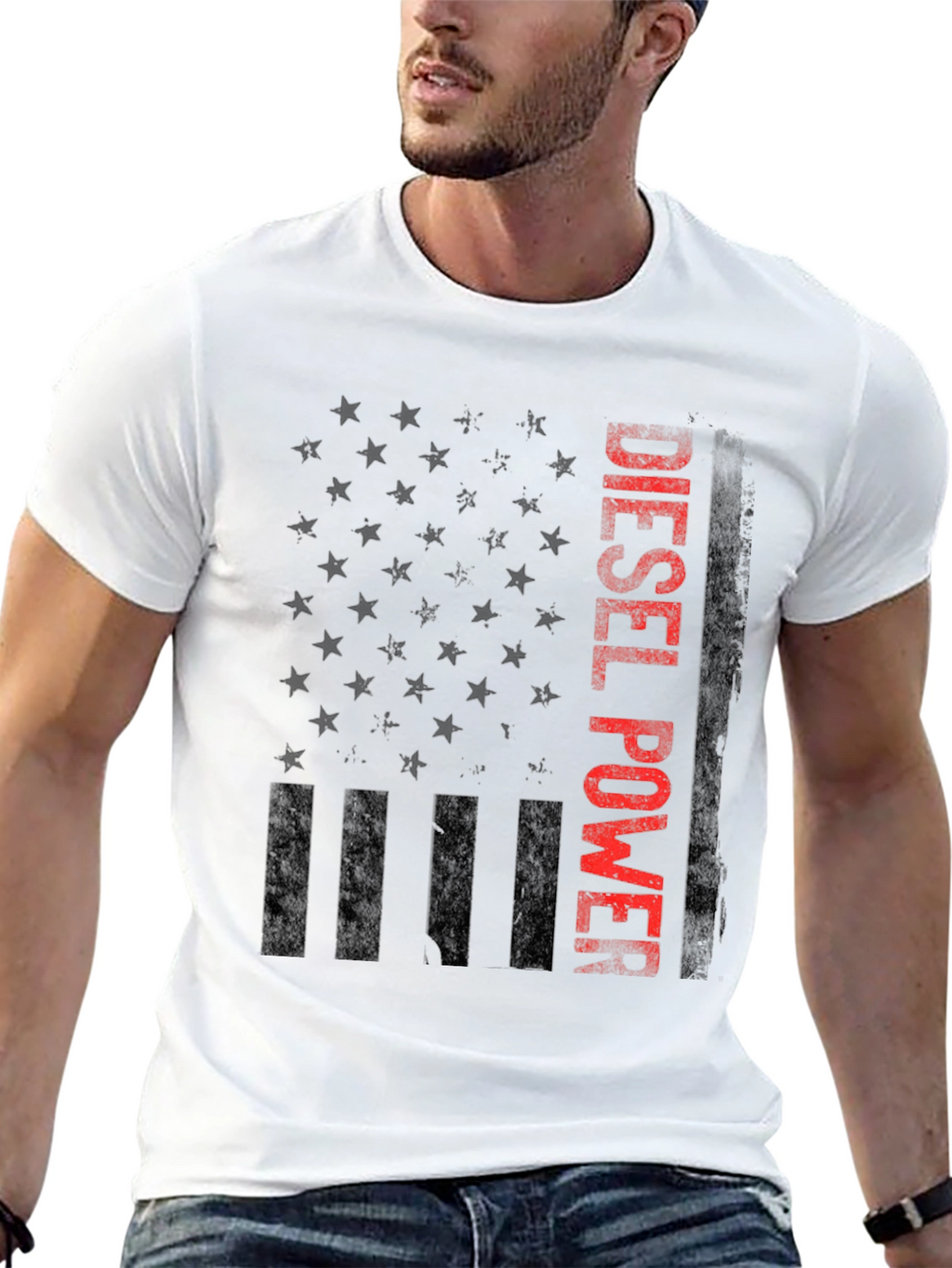 Diesel Power American Flag Graphic T-Shirt