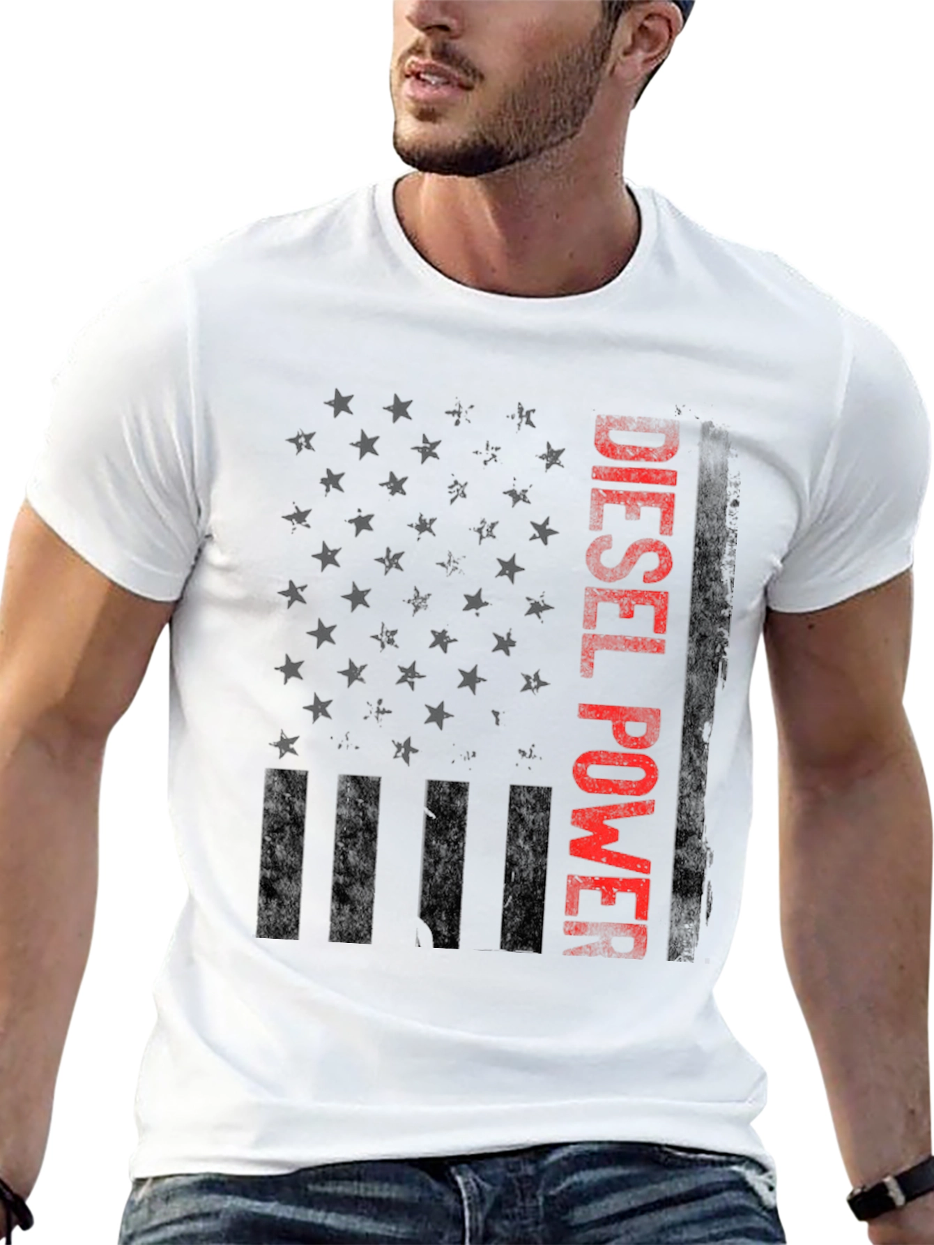 Diesel Power American Flag Graphic T-Shirt