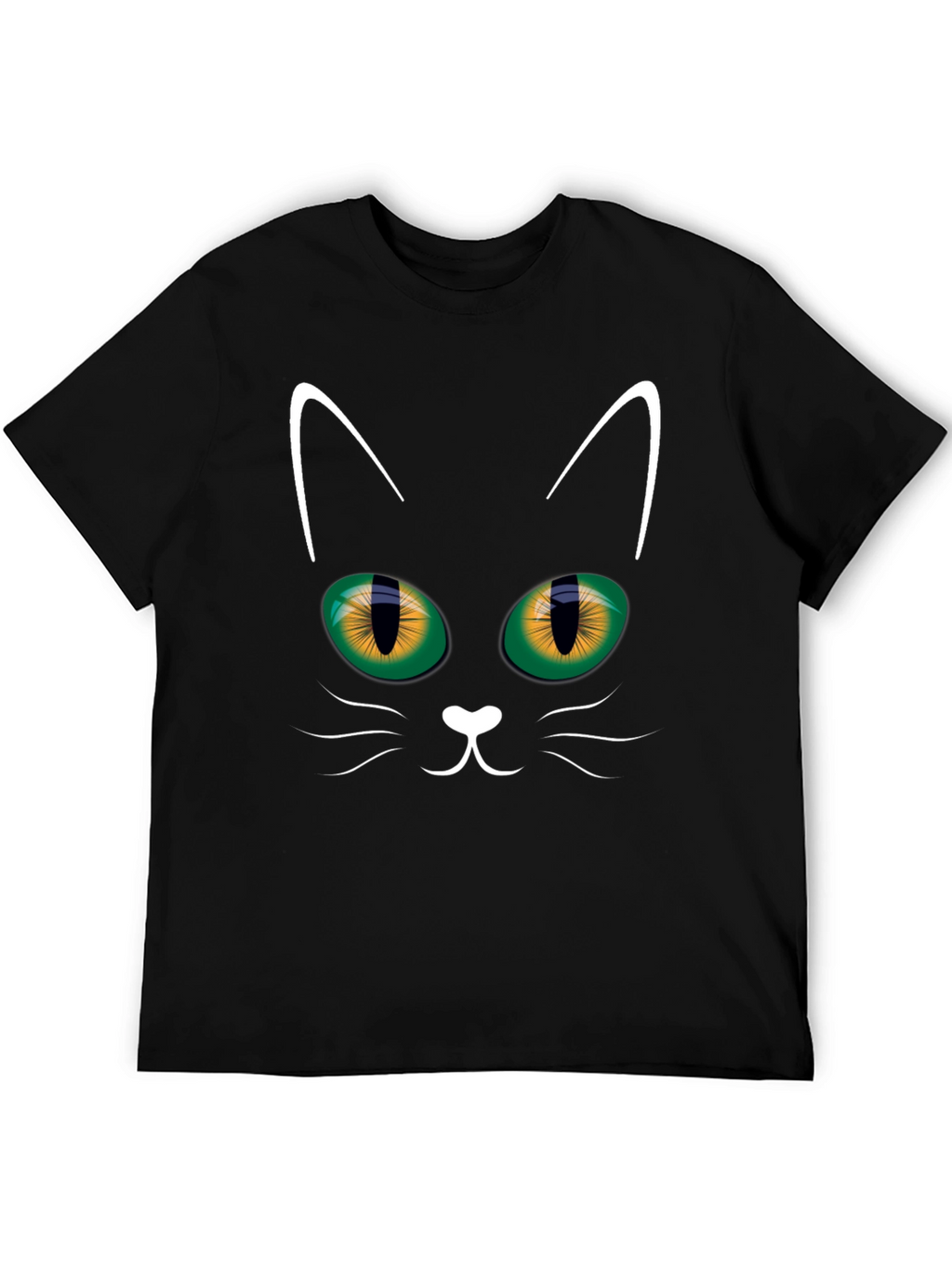 Black Cat Face T-Shirt - Halloween Style