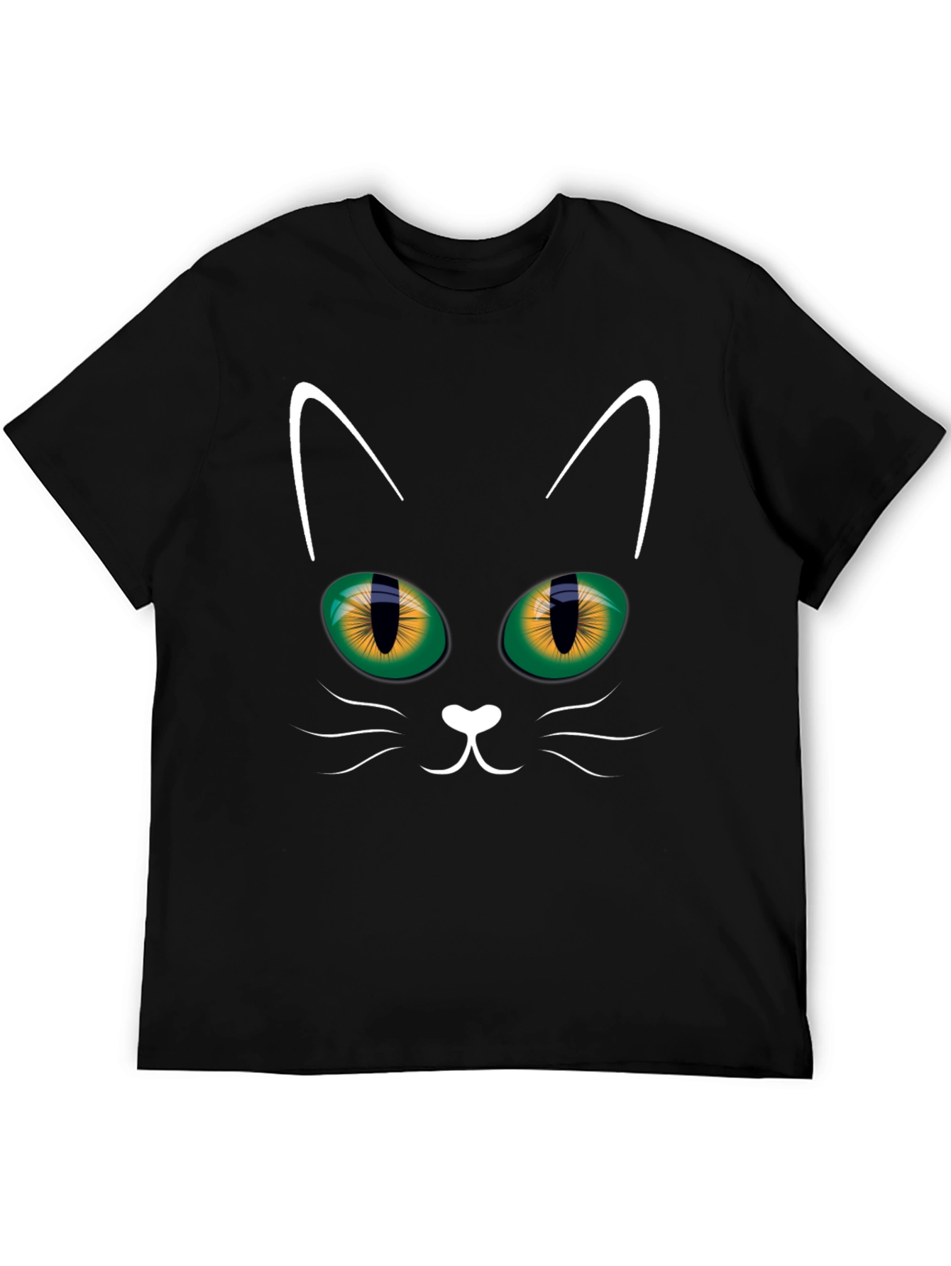 Black Cat Face T-Shirt - Halloween Style