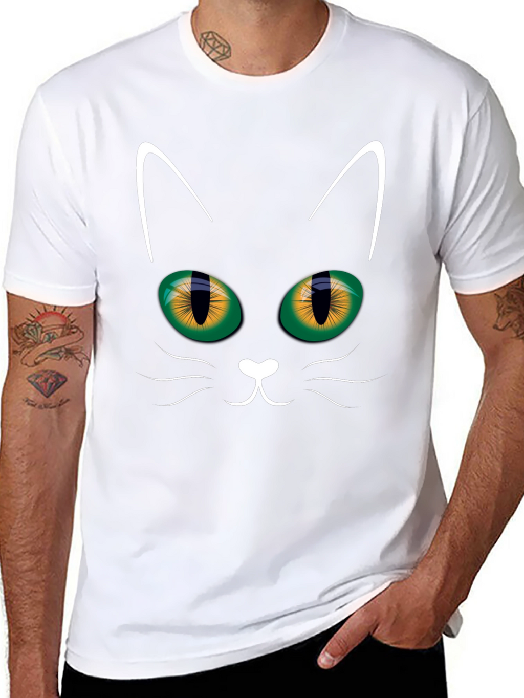 Black Cat Face T-Shirt - Halloween Style