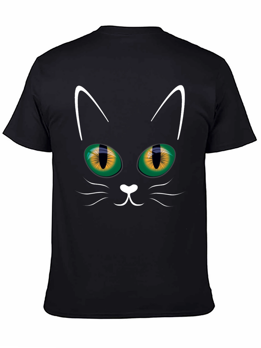 Black Cat Face T-Shirt - Halloween Style