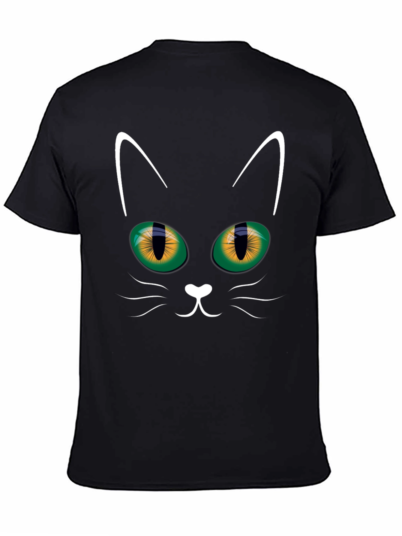 Black Cat Face T-Shirt - Halloween Style