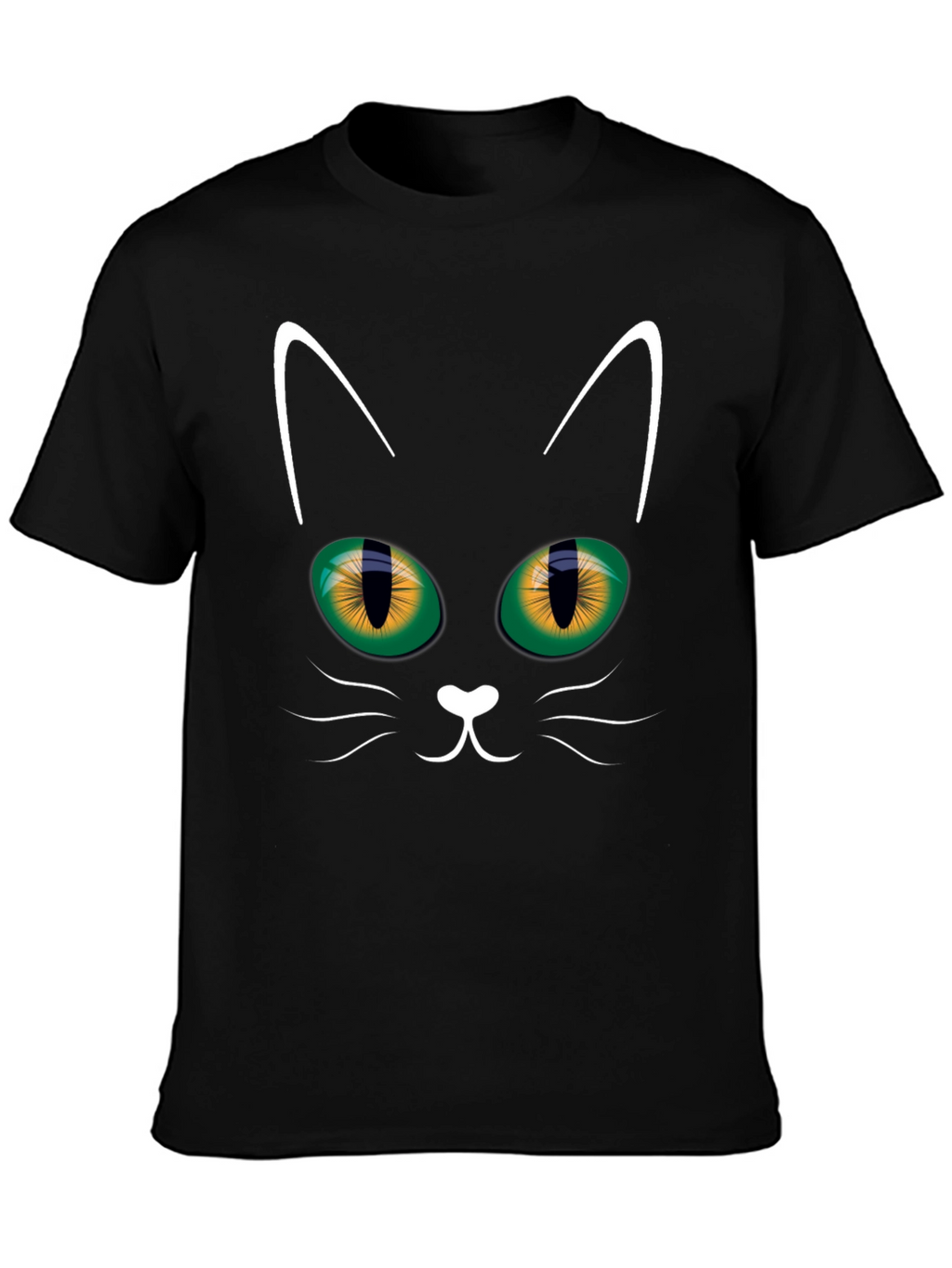 Black Cat Face T-Shirt - Halloween Style