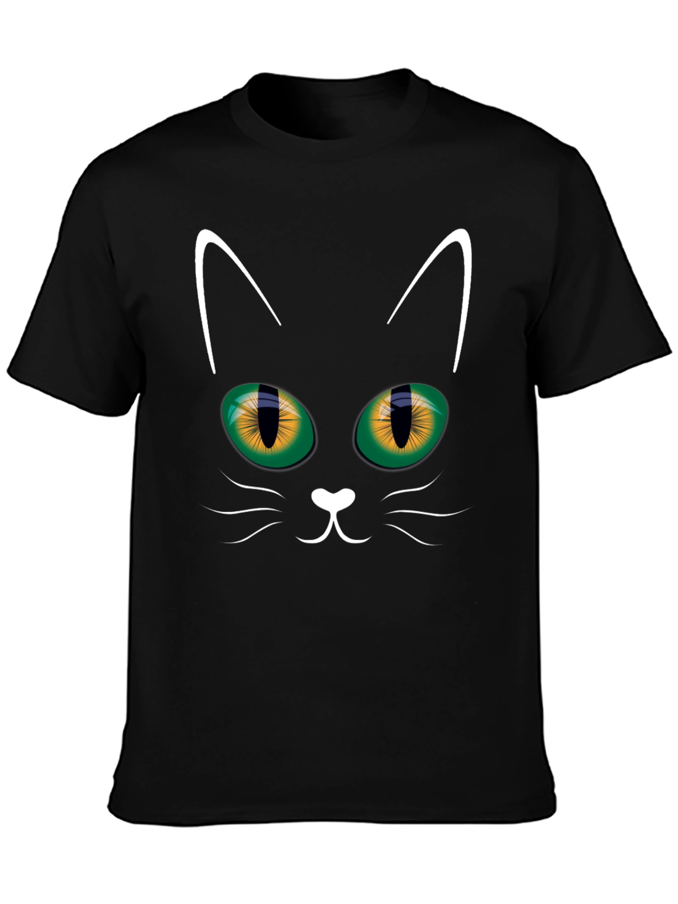 Black Cat Face T-Shirt - Halloween Style
