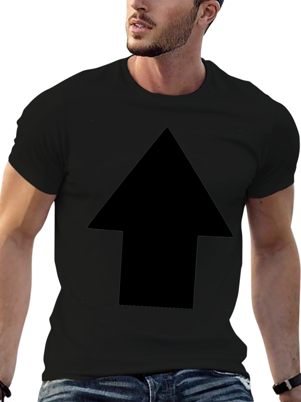 Bold Arrow Graphic Tee - Casual Cotton Shirt