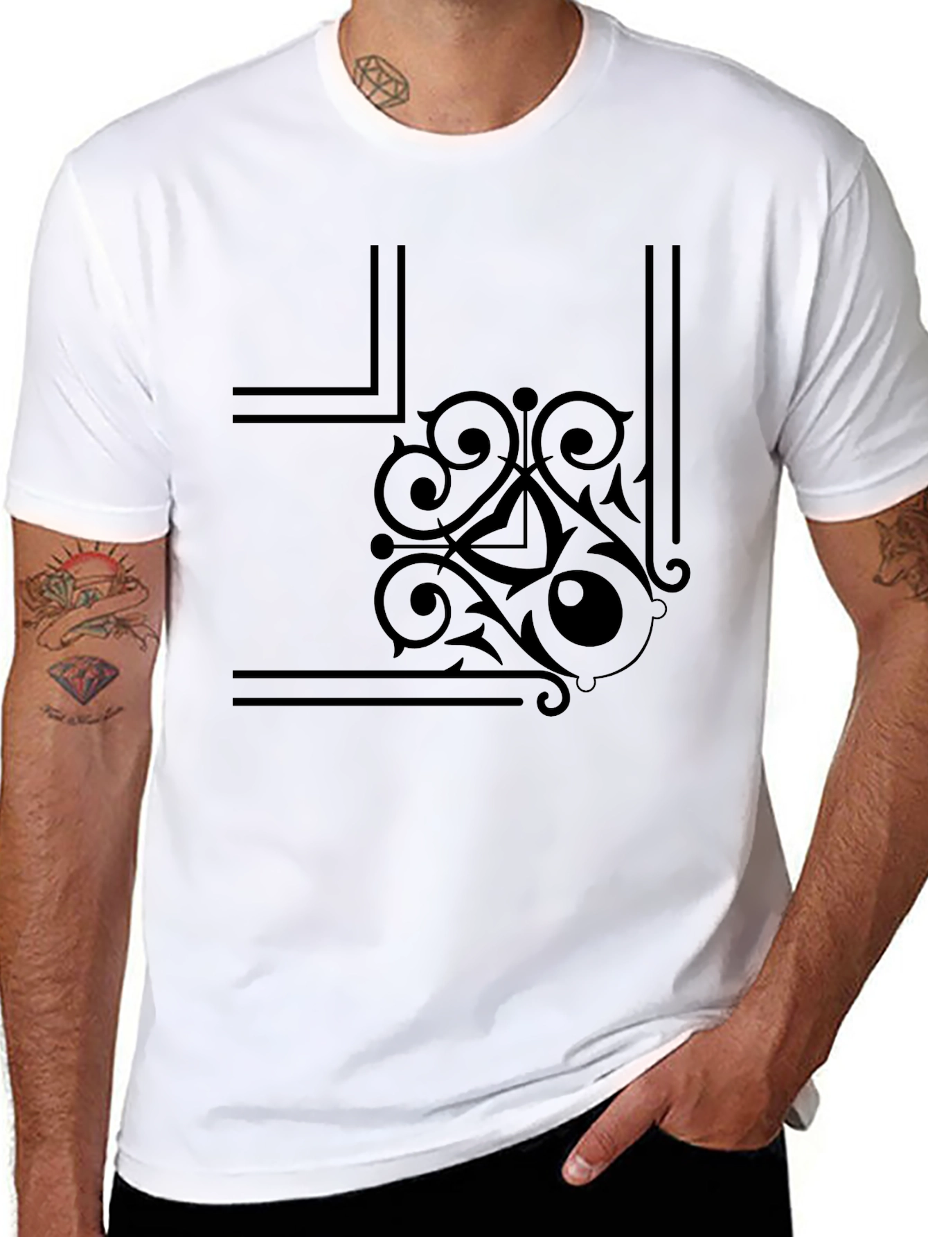 Stylish Black Graphic Print T-Shirt