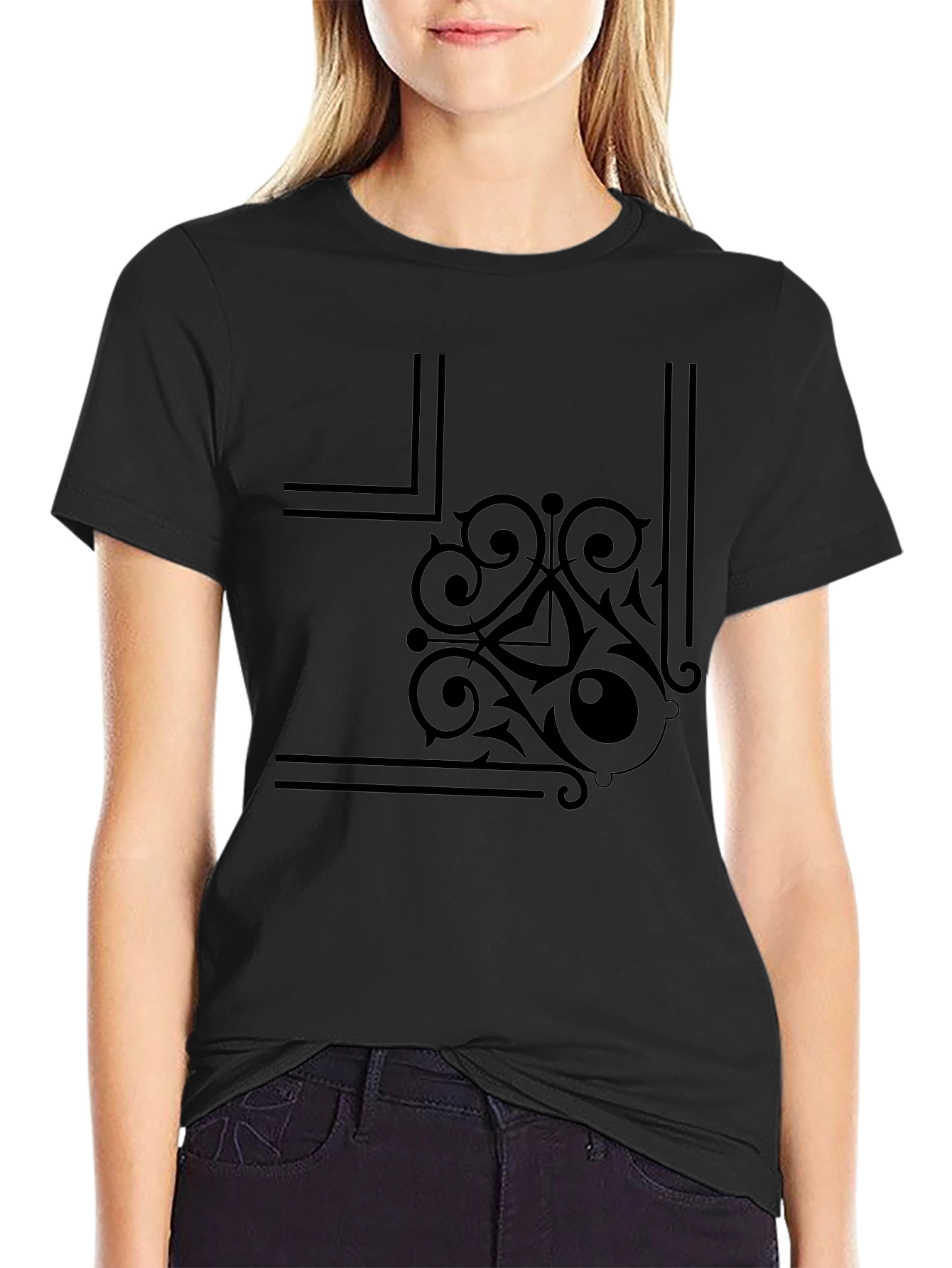 Stylish Black Graphic Print T-Shirt