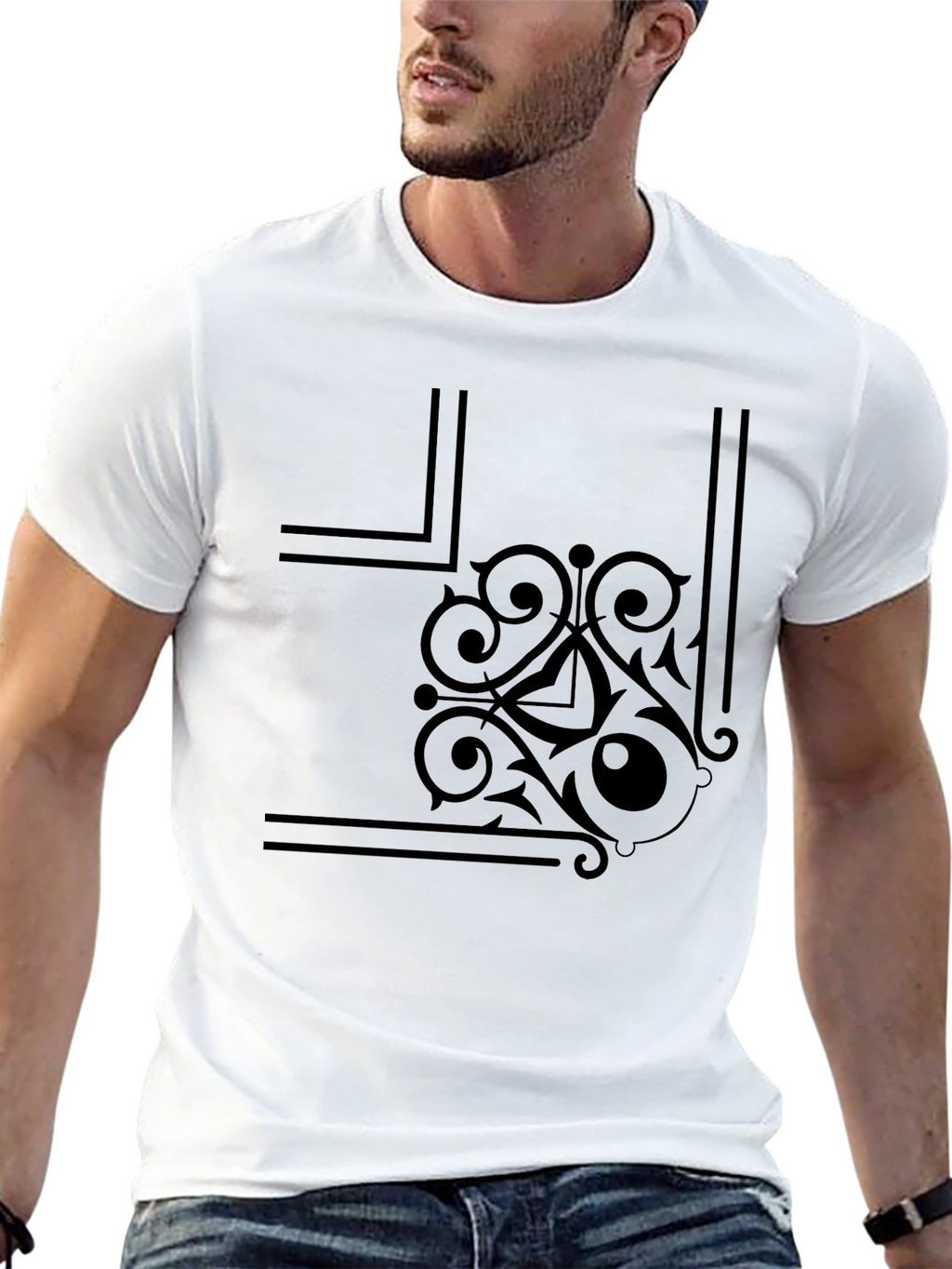 Stylish Black Graphic Print T-Shirt