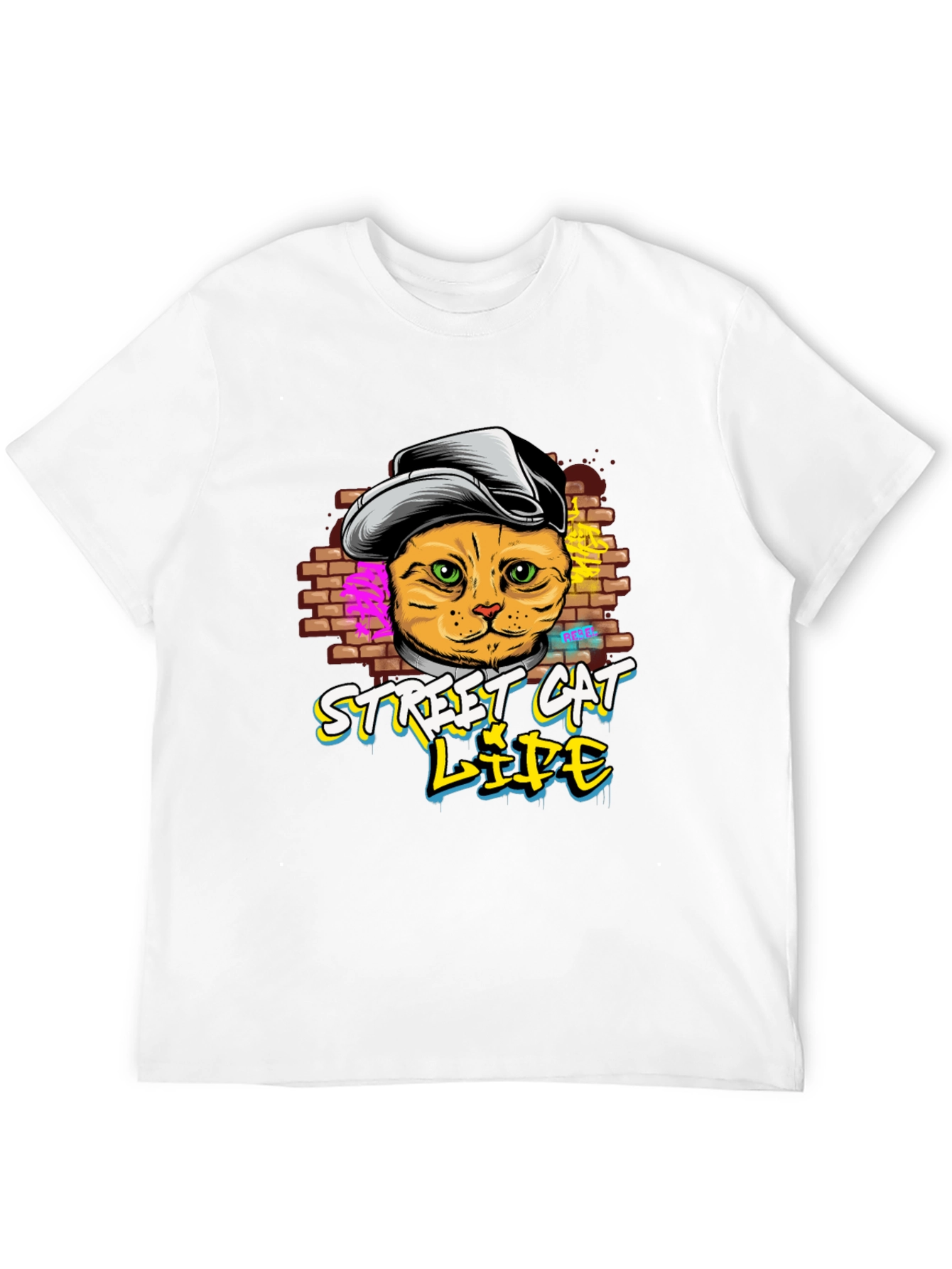 Street Cat Life Graphic T-Shirt