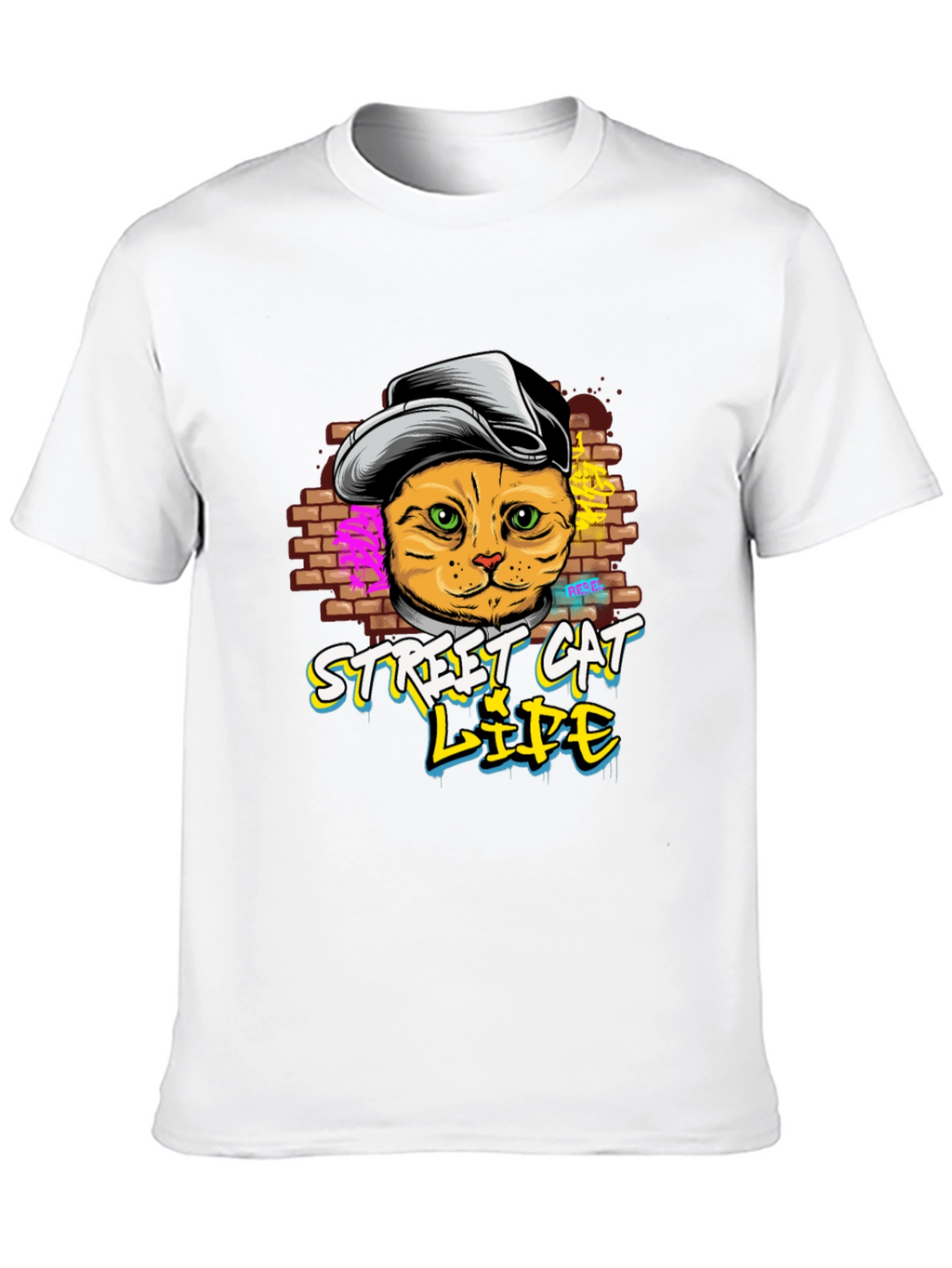 Street Cat Life Graphic T-Shirt
