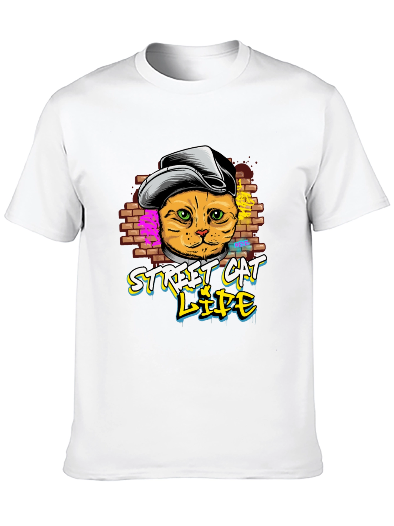 Street Cat Life Graphic T-Shirt