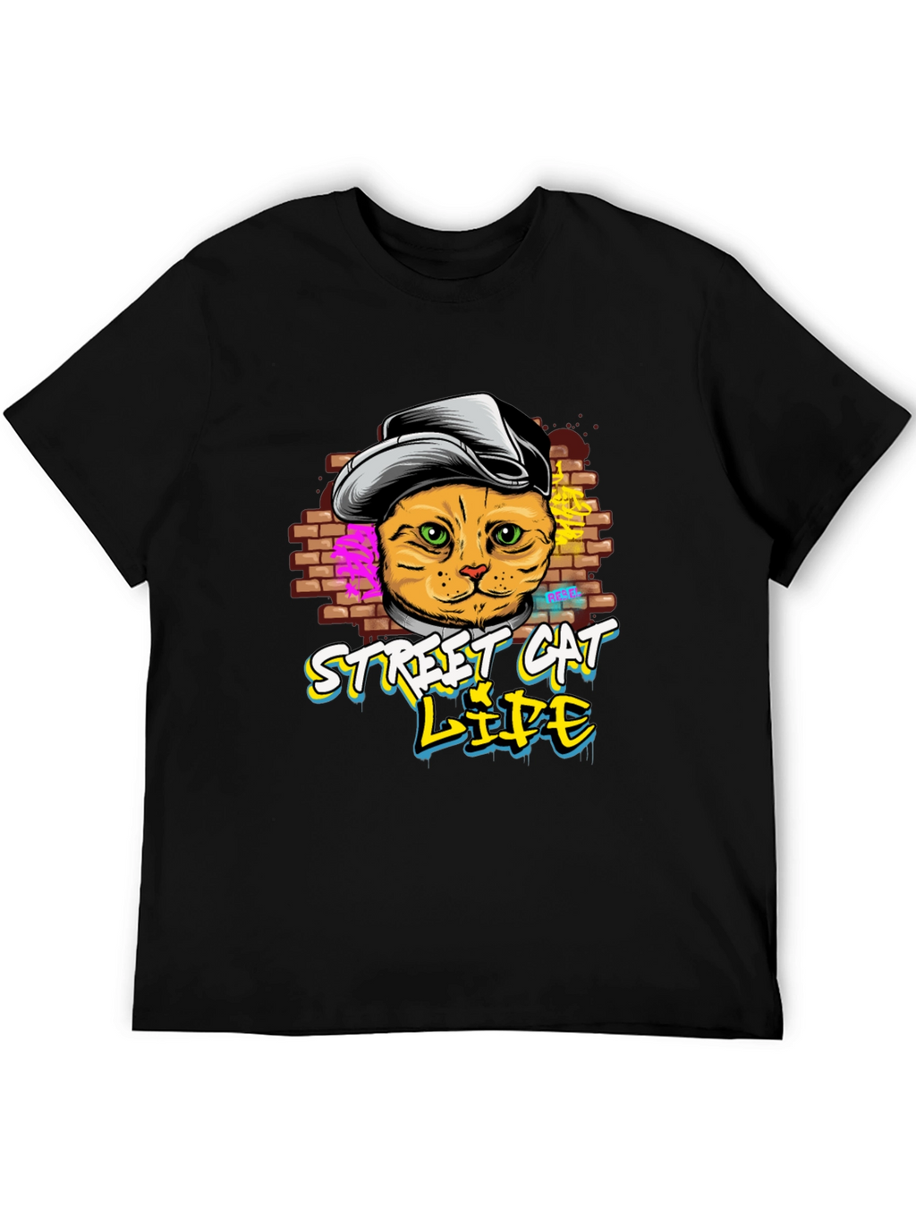 Street Cat Life Graphic T-Shirt