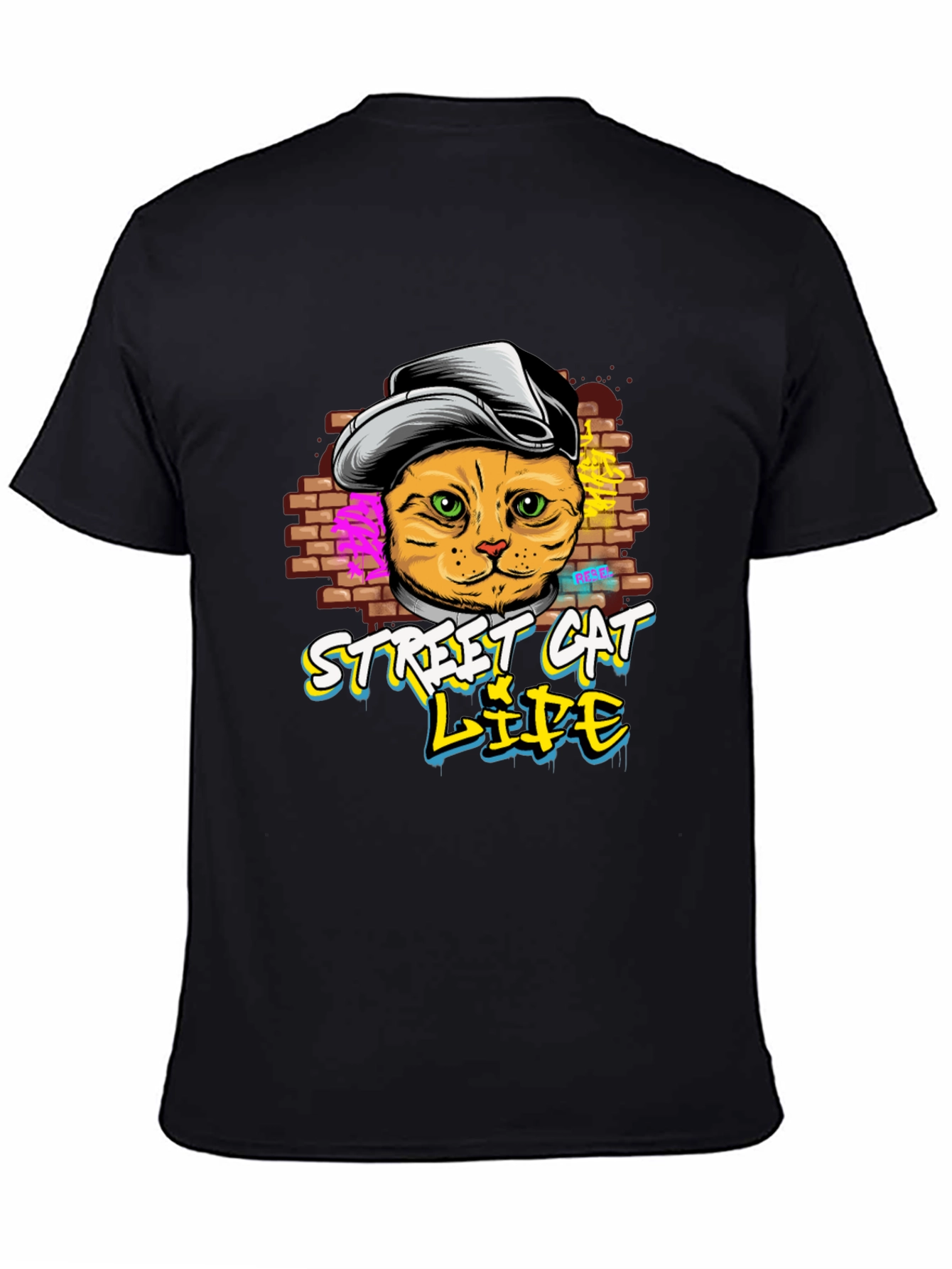 Street Cat Life Graphic T-Shirt