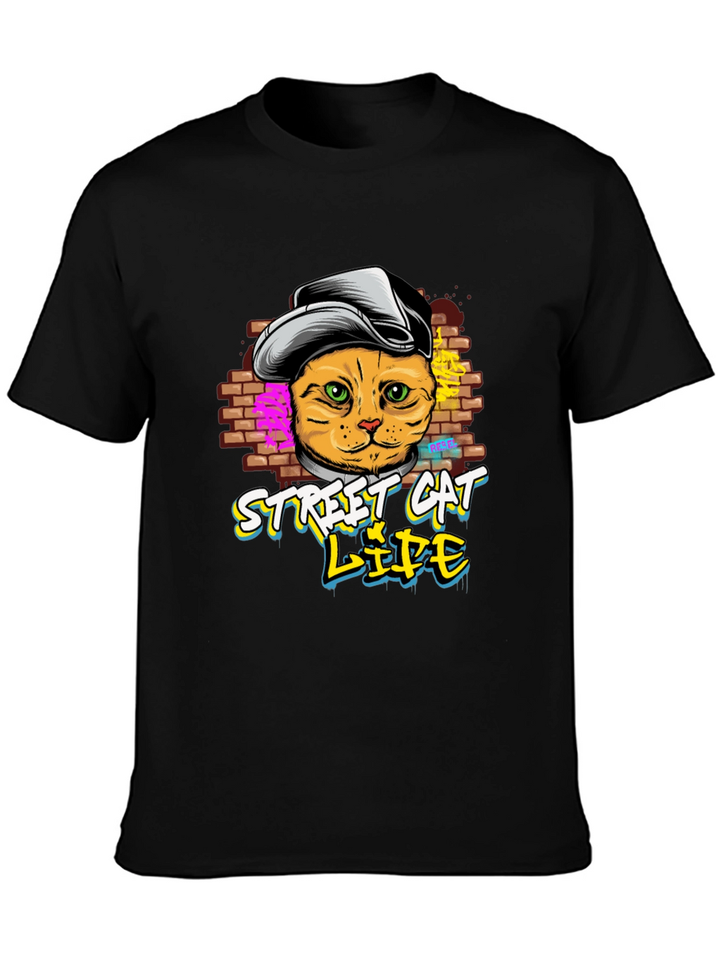 Street Cat Life Graphic T-Shirt