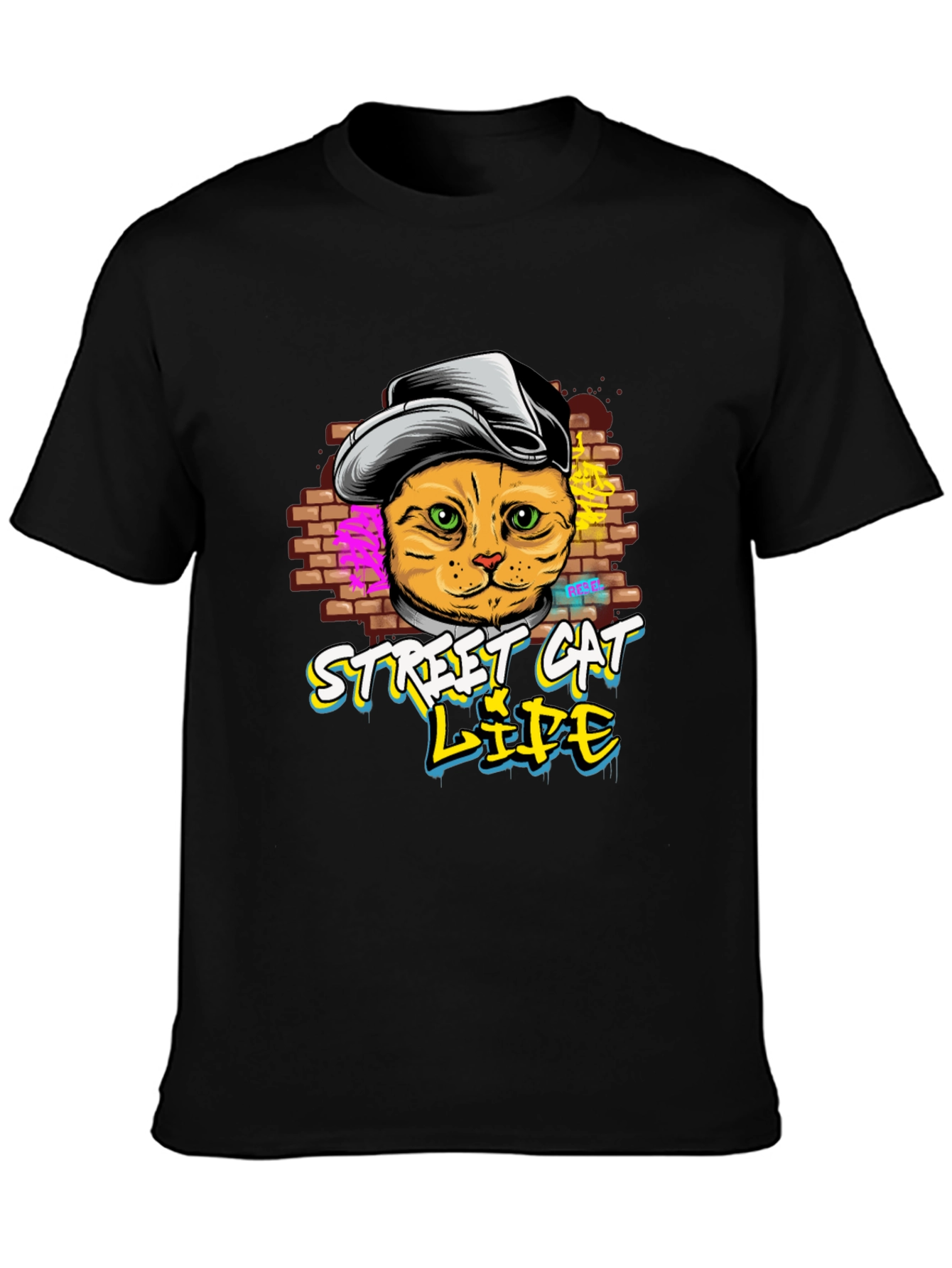 Street Cat Life Graphic T-Shirt