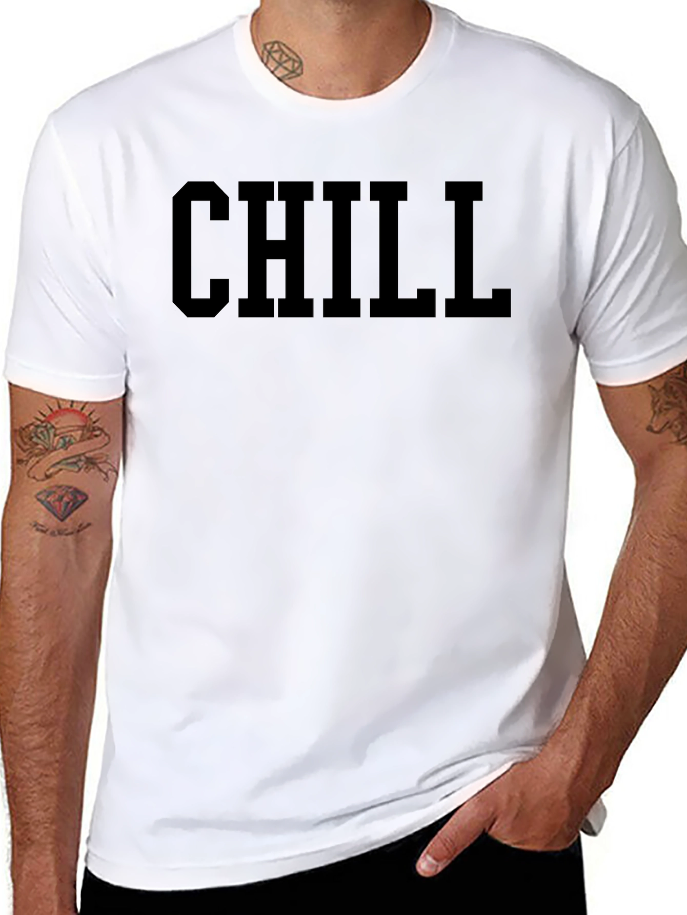 Chill Black Graphic T-Shirt - Relaxed Casual Wear
