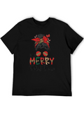 Merry Rehab Nurse Messy Bun Christmas T-Shirt